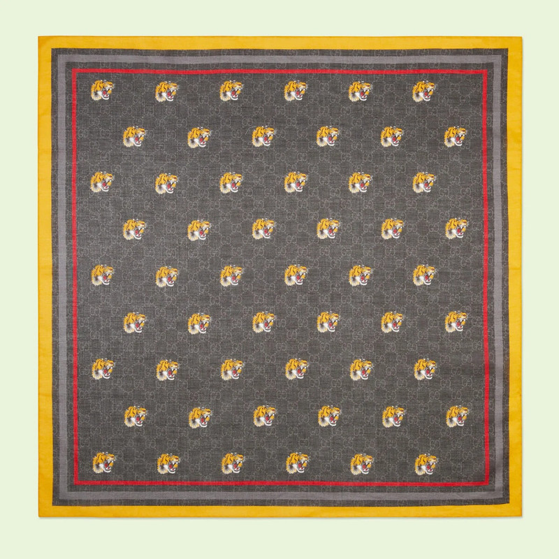 Tiger print cotton scarf 1