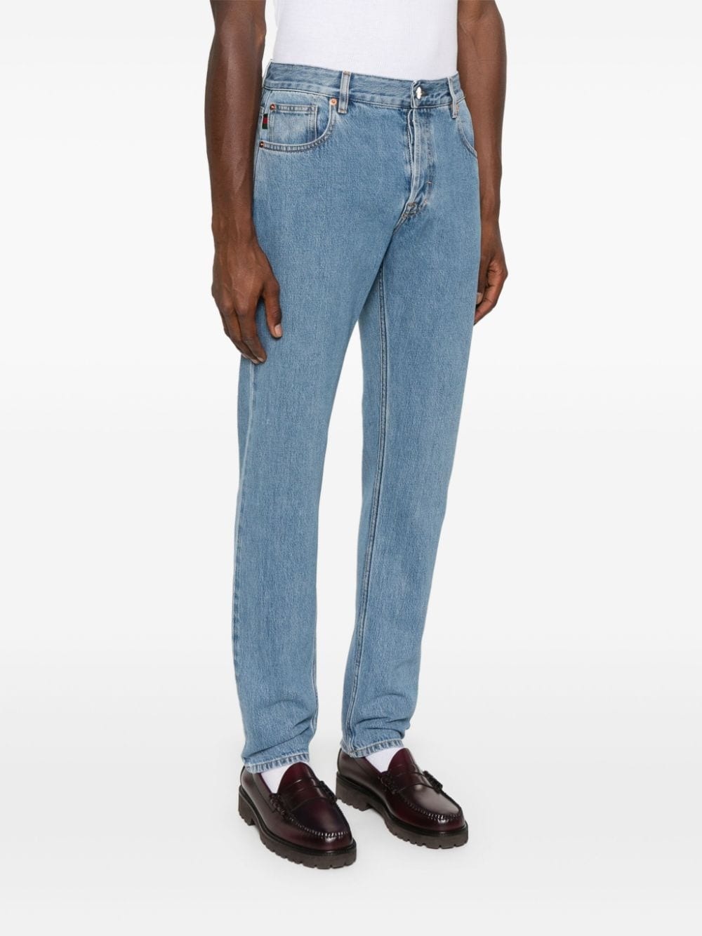 Web-stripe tapered jeans - 3