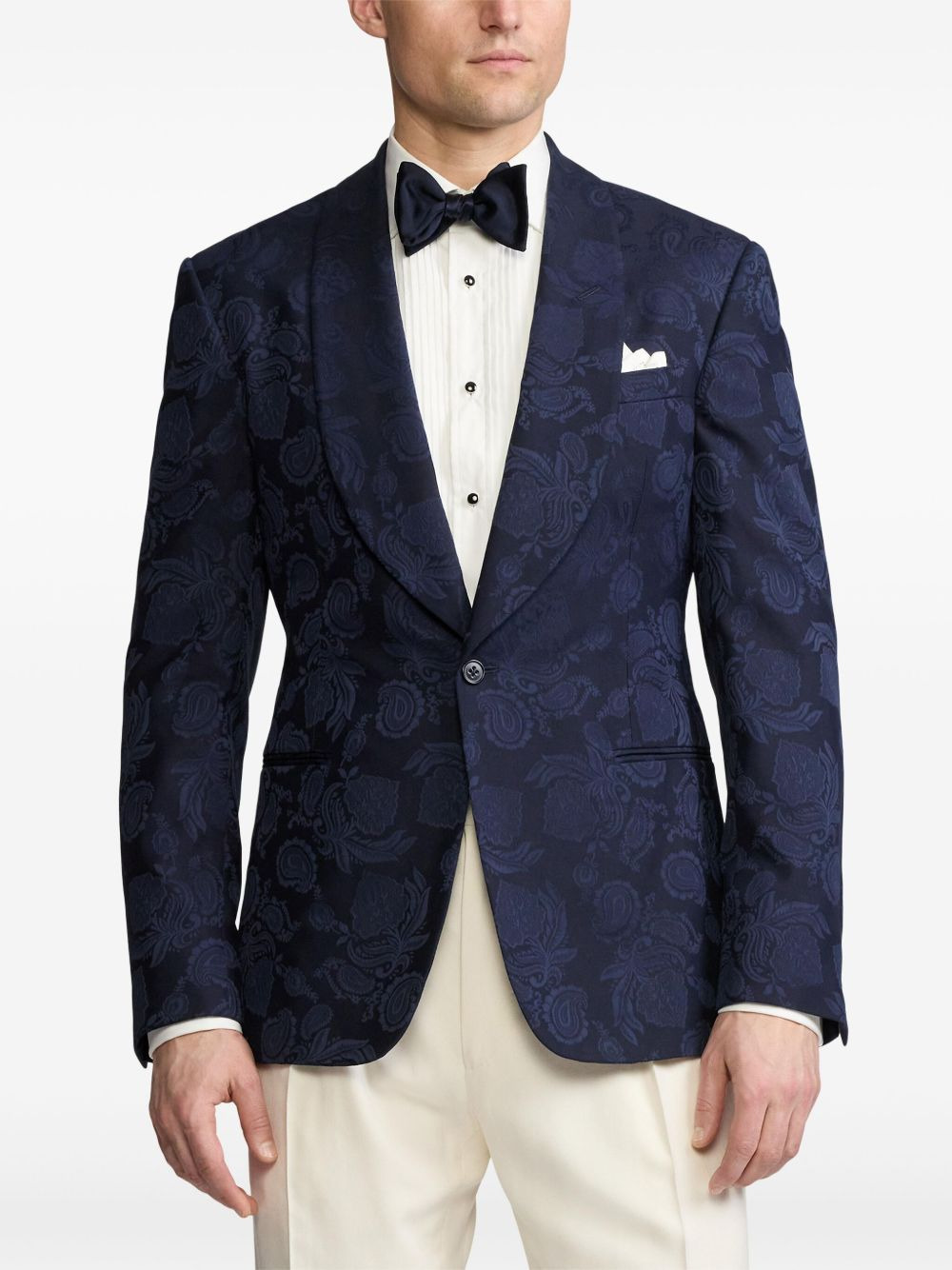 floral-jacquard blazer - 3