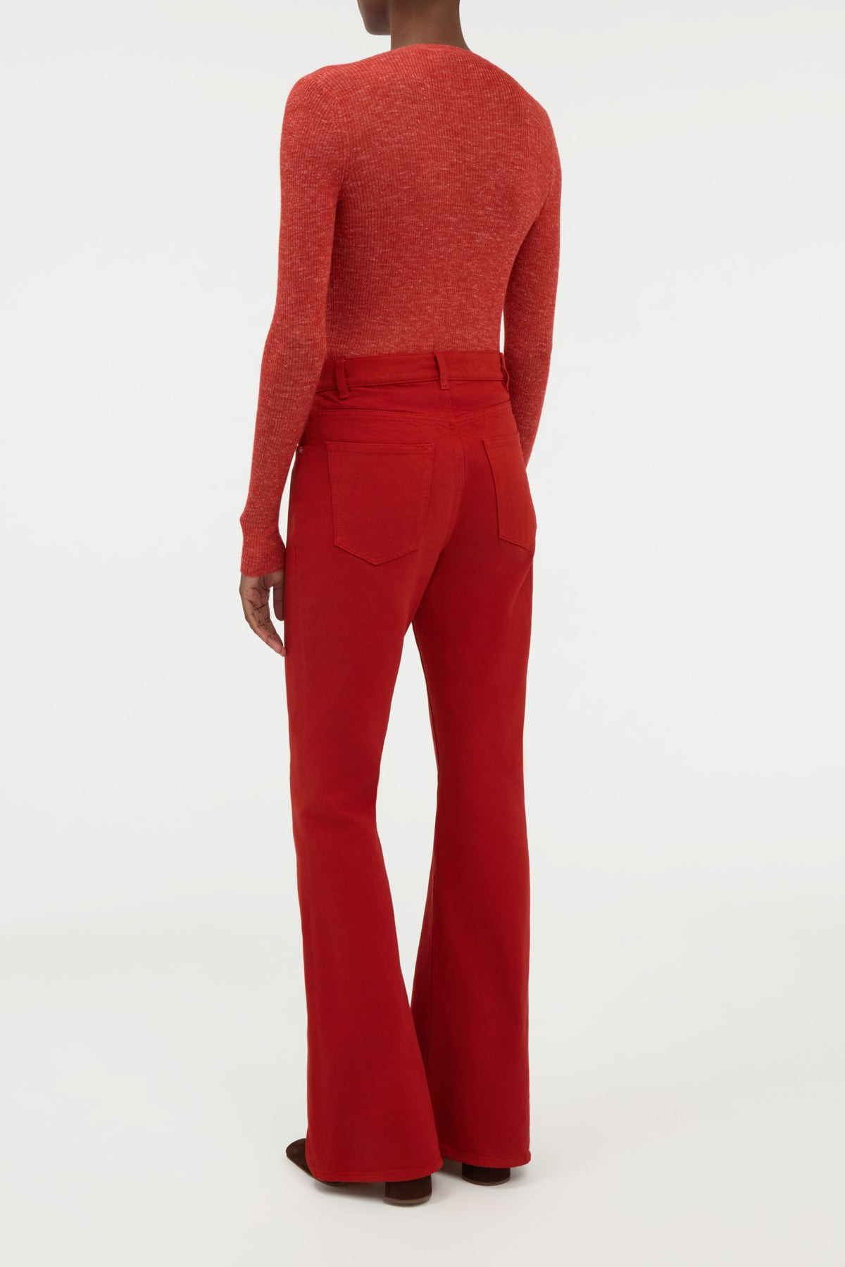 Aiste Knit Cardigan in Antelope Orange Cashmere Silk with Hemp - 5