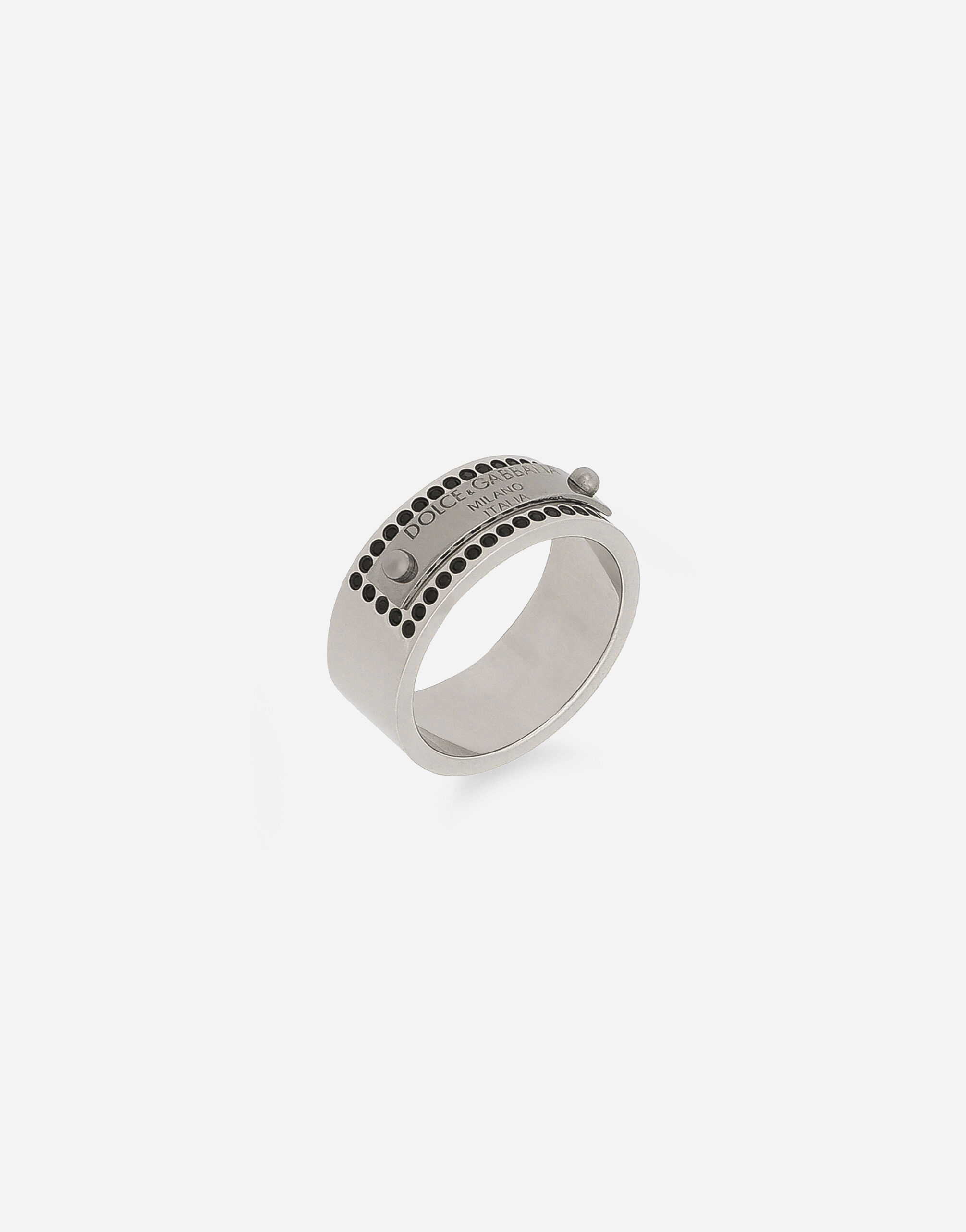Rhinestone-detailed tag ring - 3