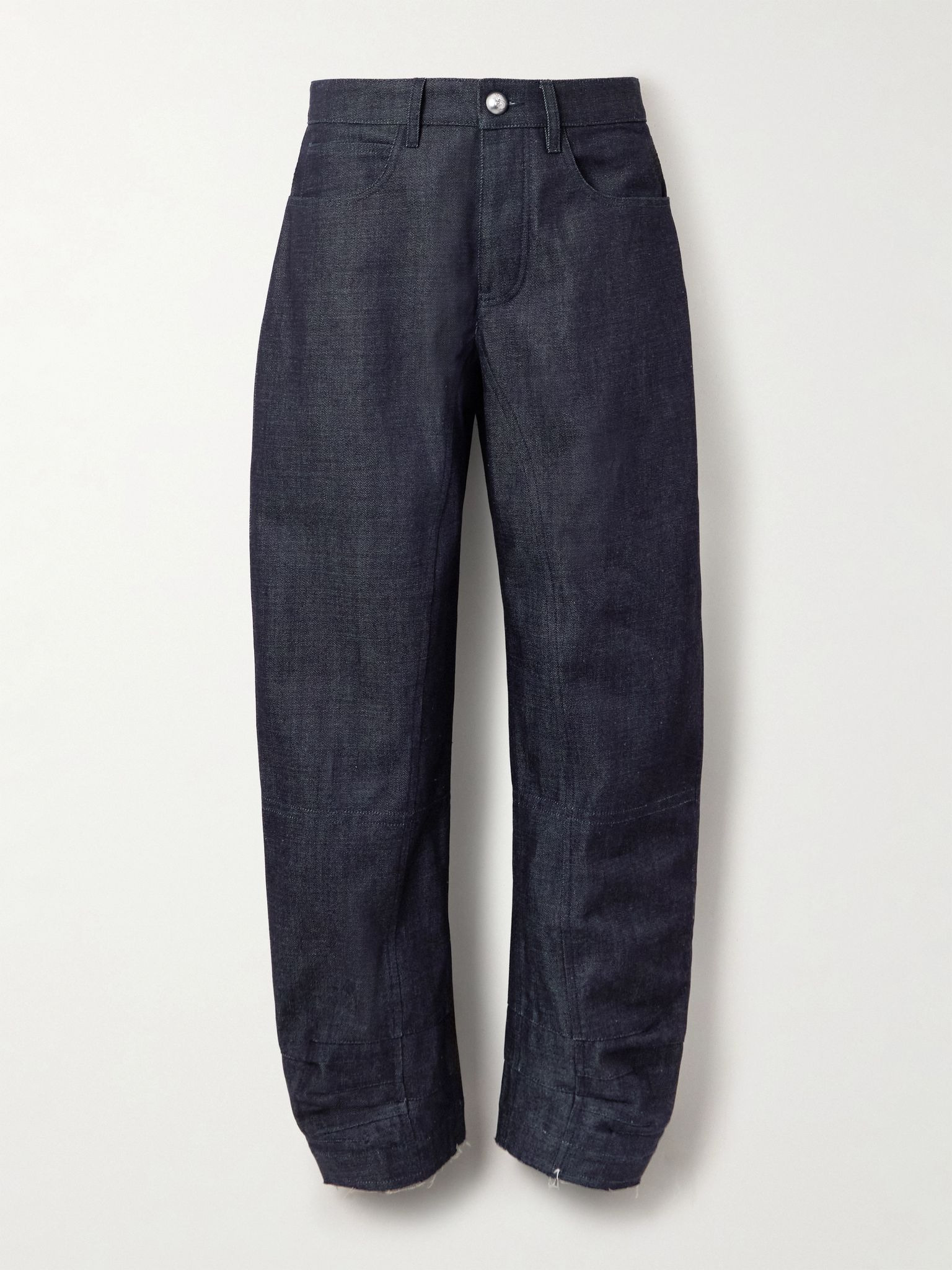 Mid-rise barrel-leg jeans Dark denim - 1
