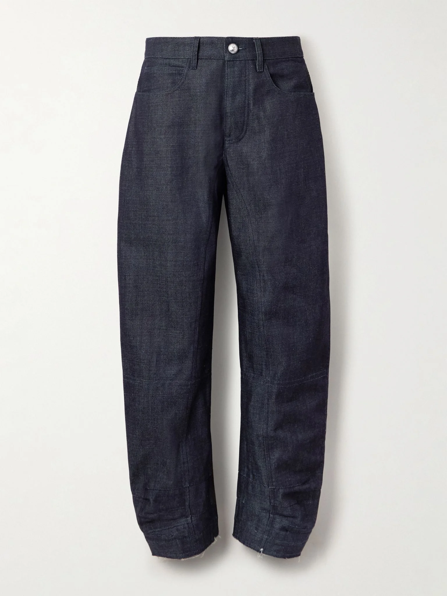 Mid-rise barrel-leg jeans Dark denim - 1