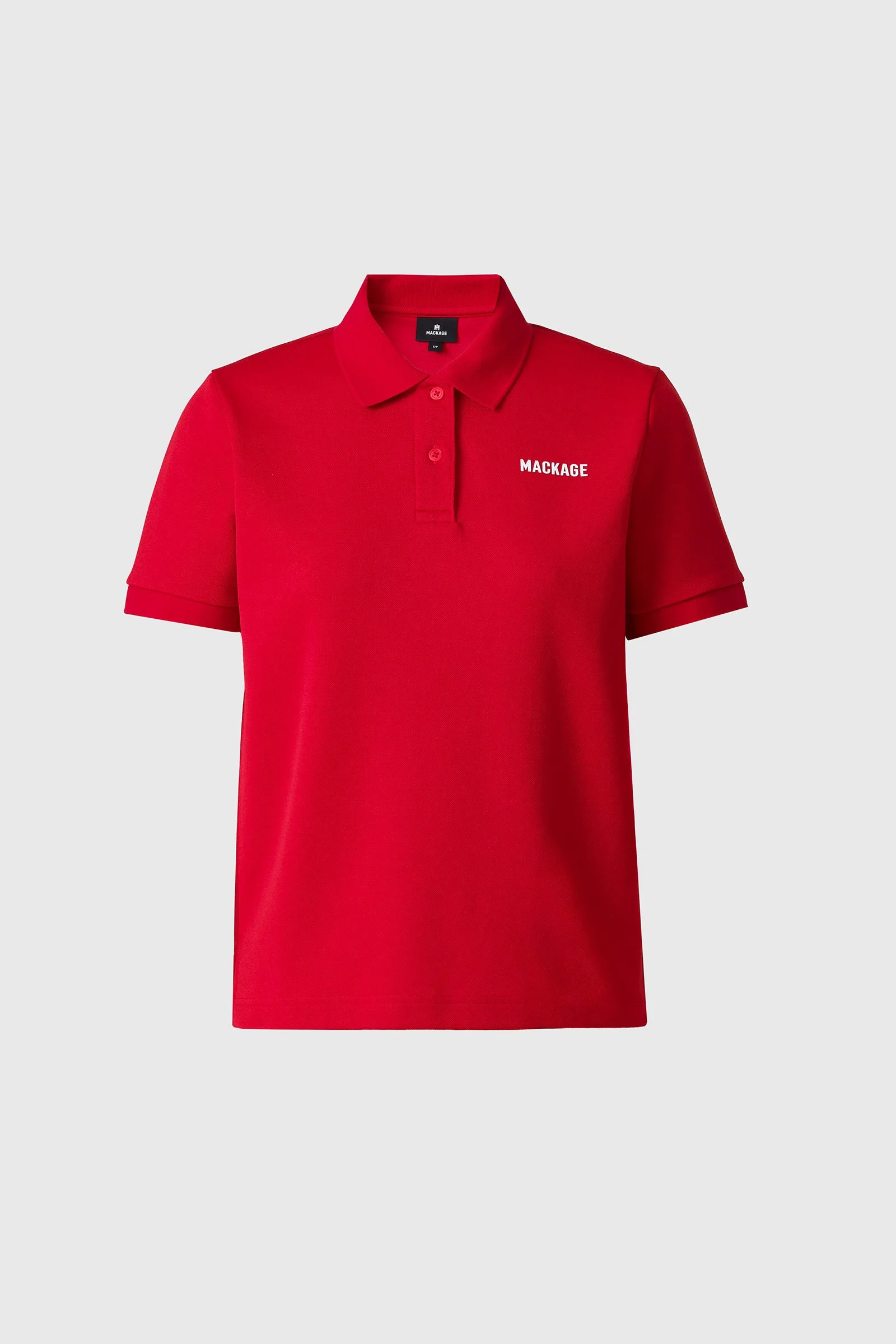 ANALIESE-CR Flat Knit Rib Collar Polo - 1