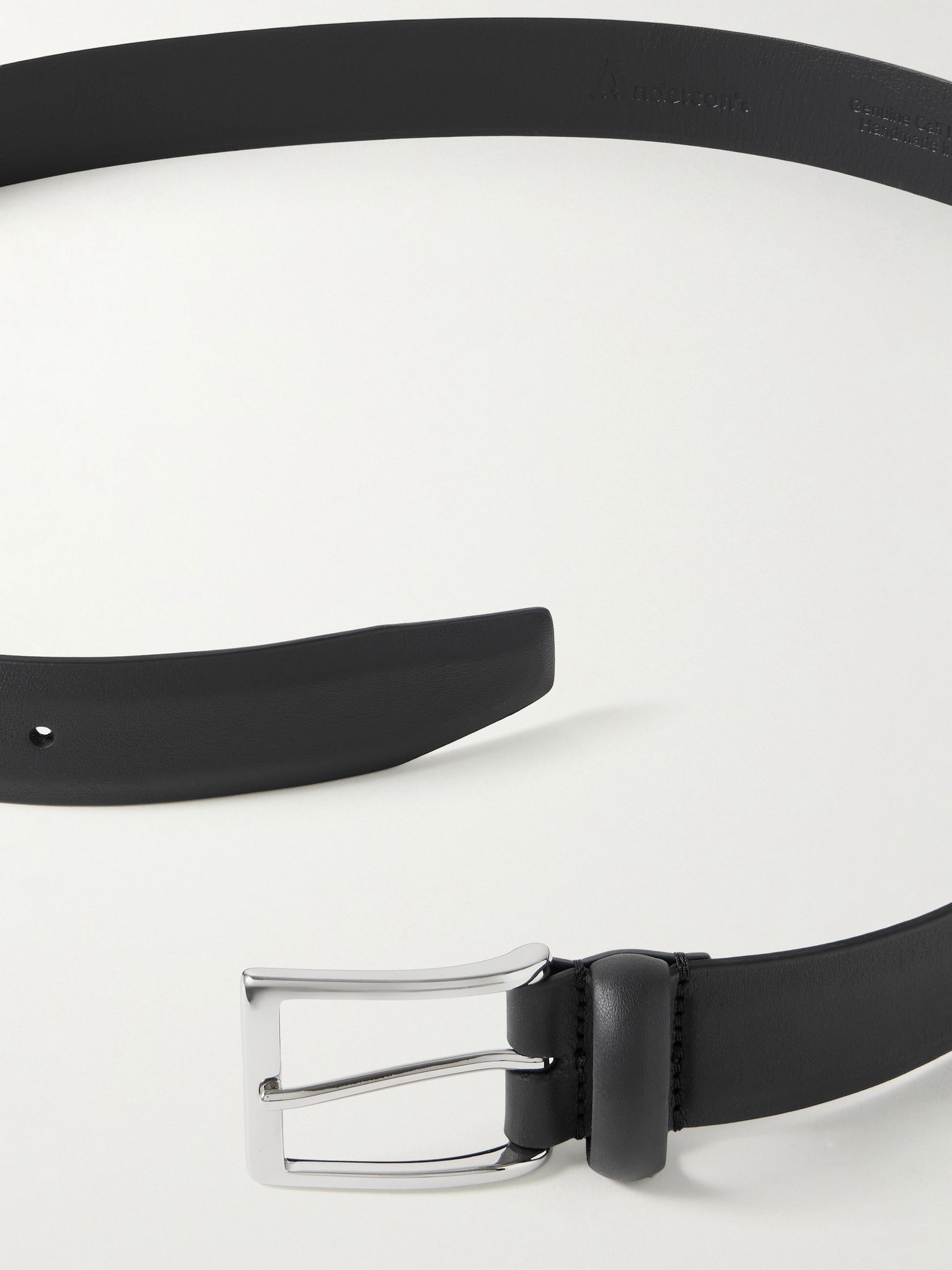 3cm Leather Belt Black - 3