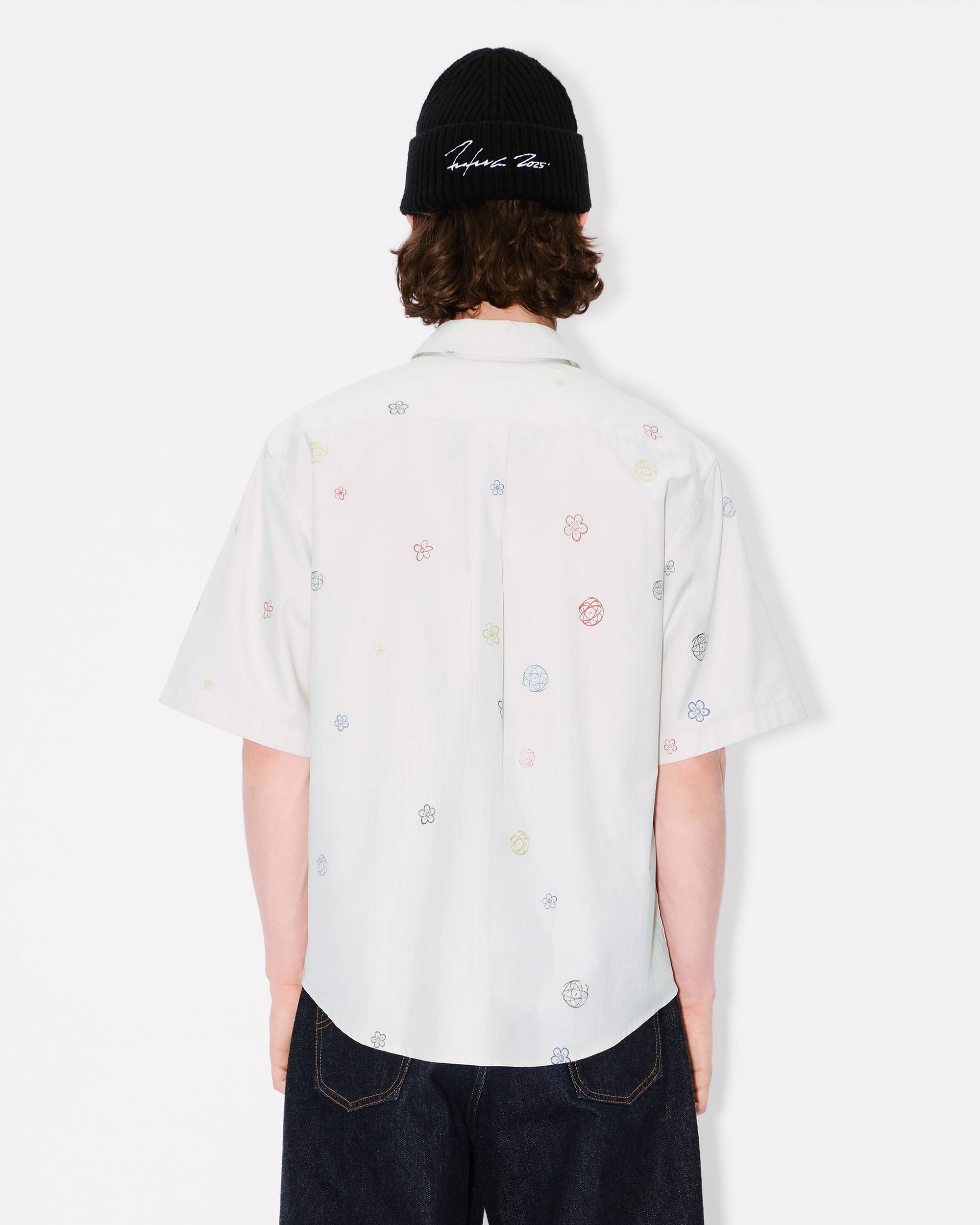 'Kenzo x Futura 2000' embroidered short sleeve shirt in cotton poplin - 4