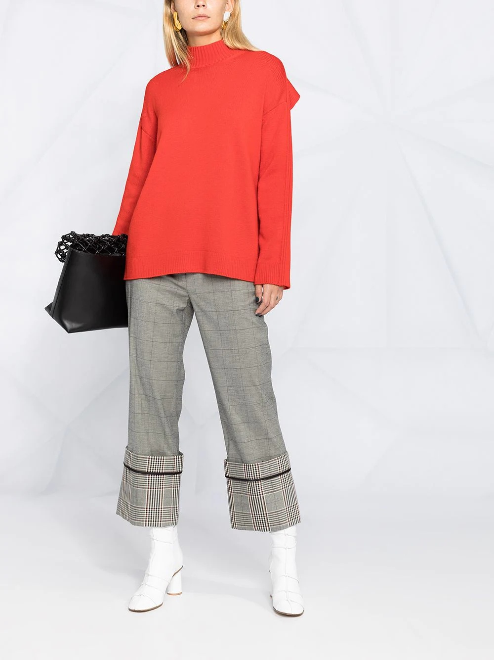 shoulder-flap knit jumper - 2