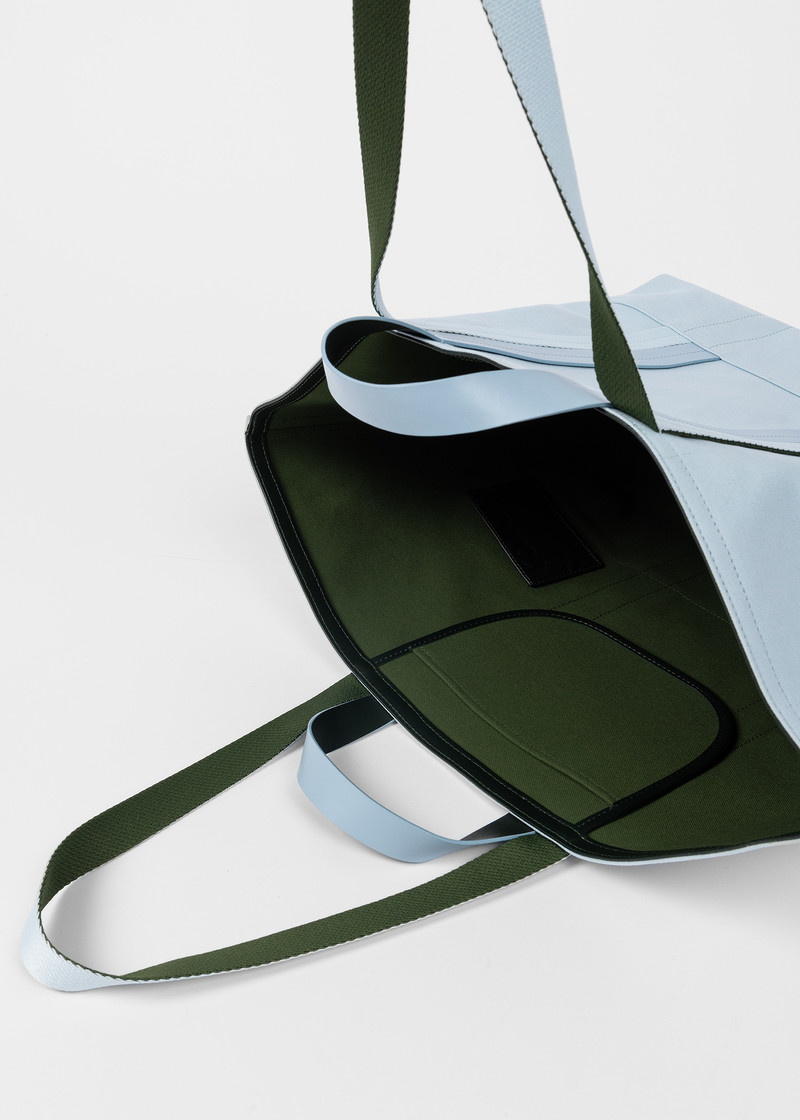 Sky Blue Canvas Reversible Tote Bag 8