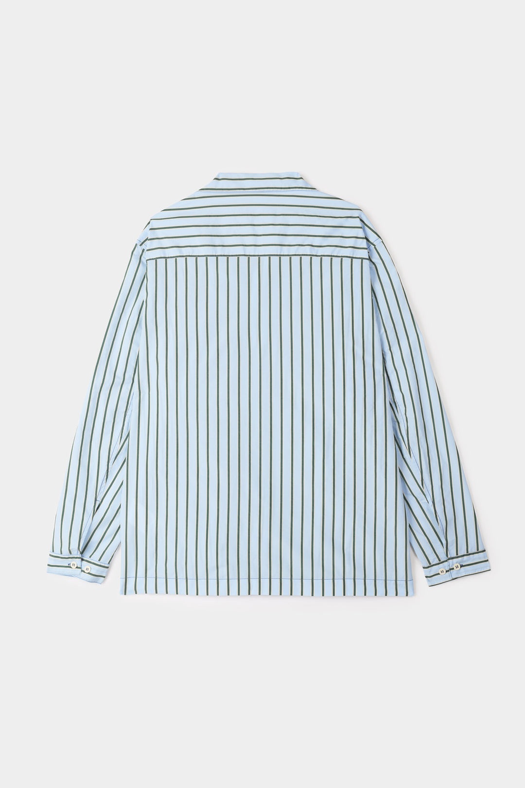 REGULAR SHIRT / green & blue stripes - 2