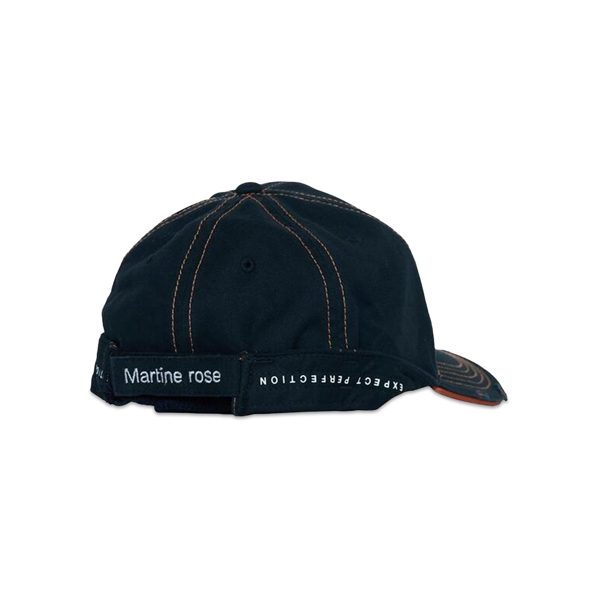 Martine Rose Roll Back Cap 'Black/Orange' - 2