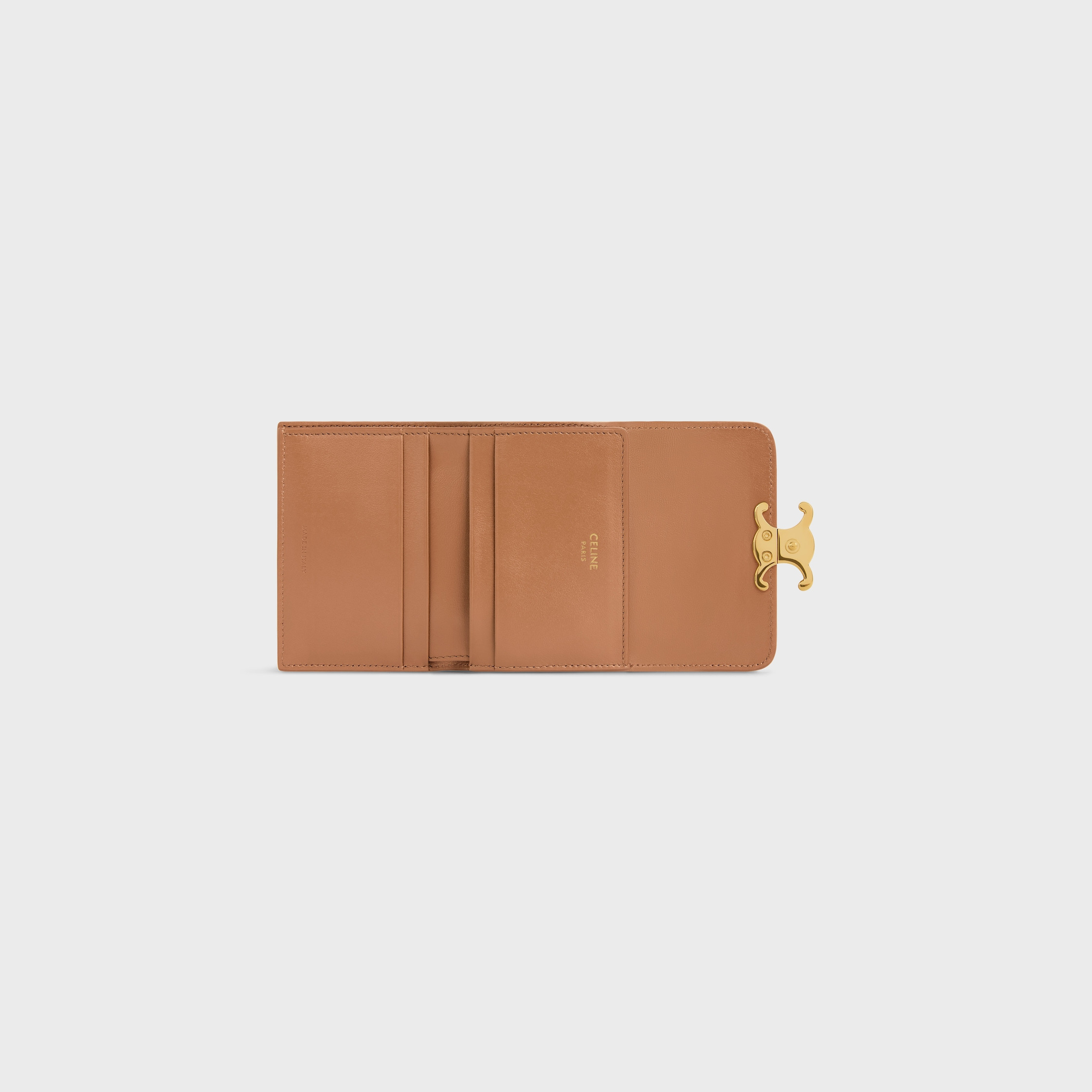 COMPACT WALLET WITH COIN TRIOMPHE in Shiny calfskin - 4