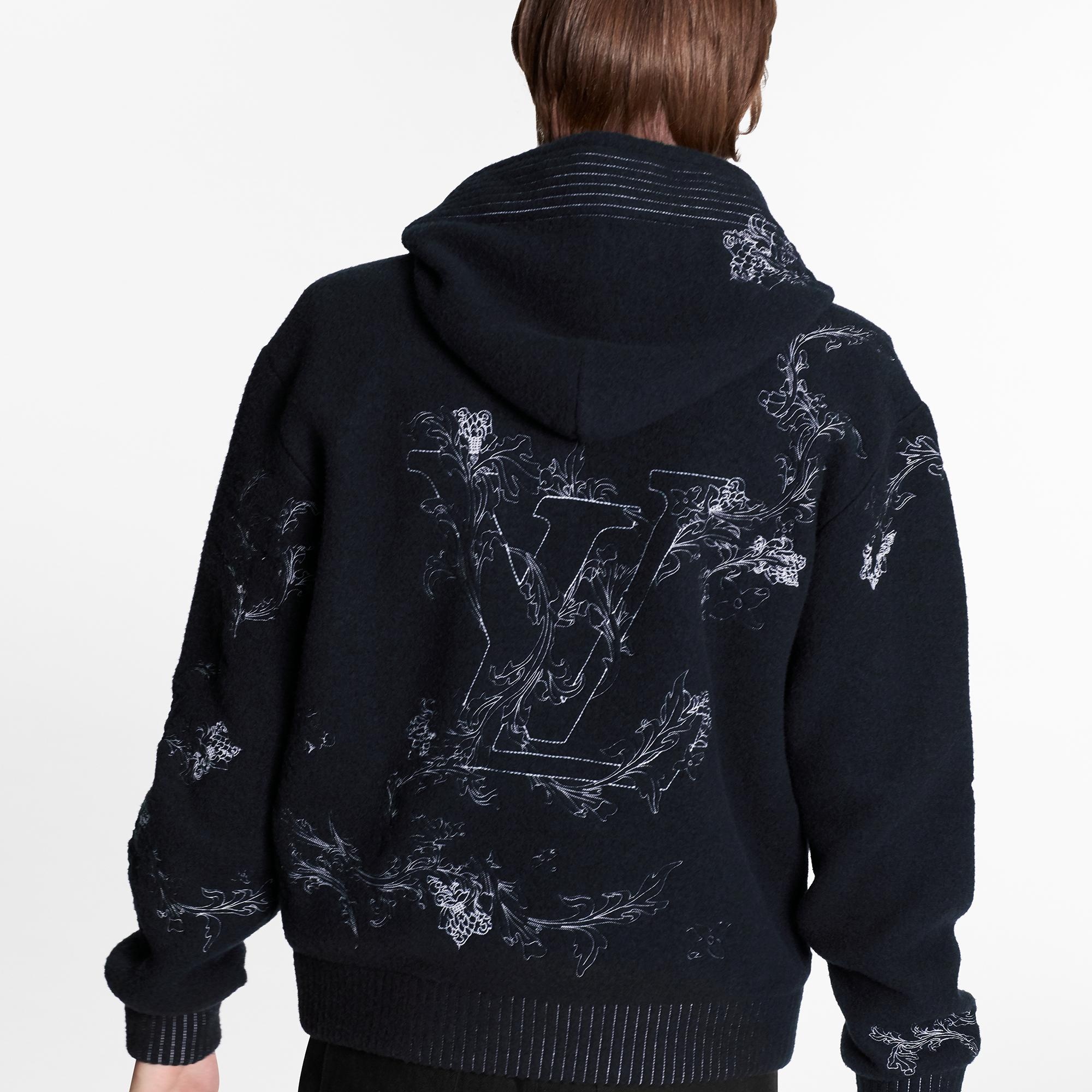 Embroidered LV Flower Zip-Through Hoodie - 5