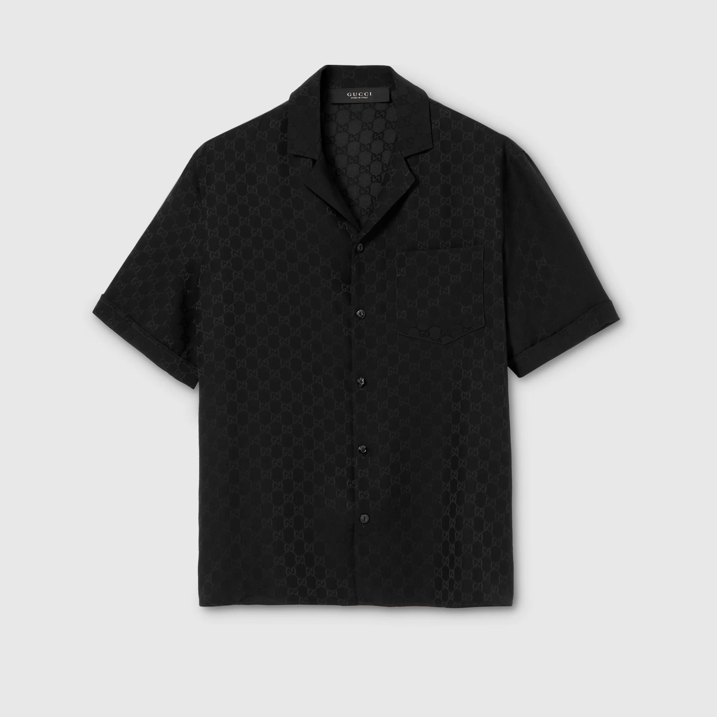 GG silk jacquard bowling shirt - 1