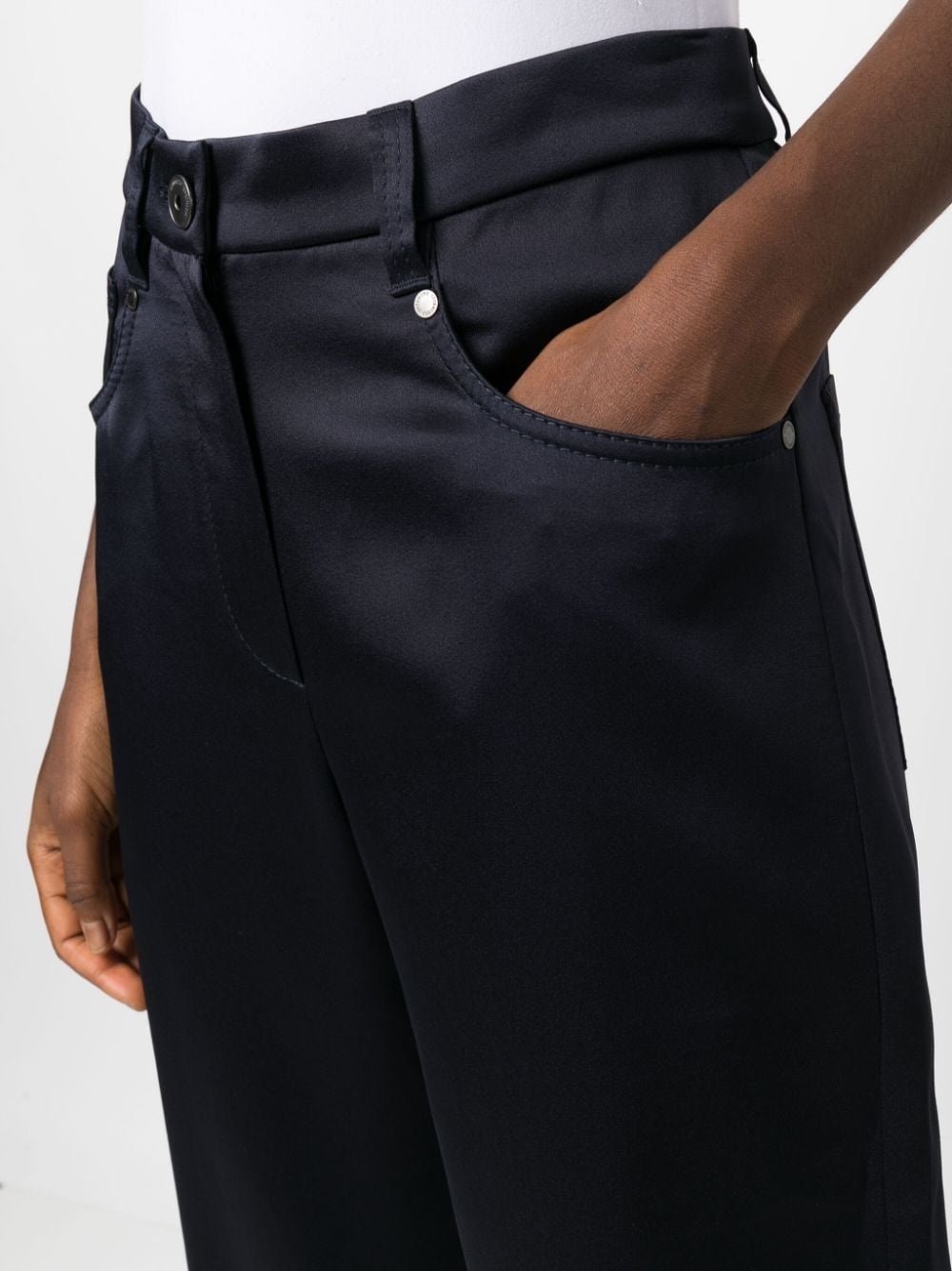 straight-leg satin-finish trousers - 5