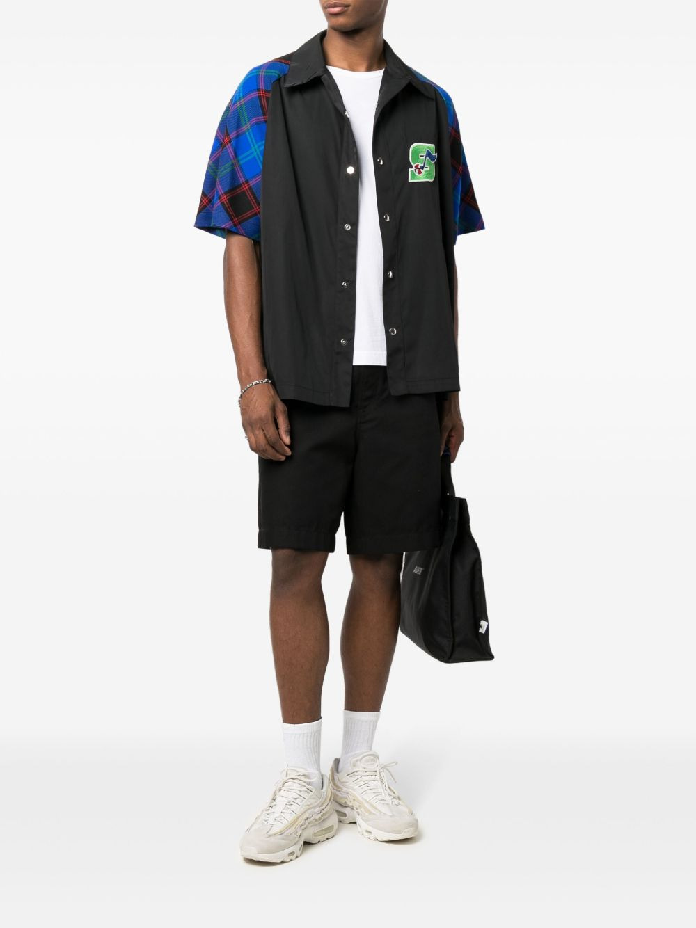 colour-block short-sleeved shirt - 2