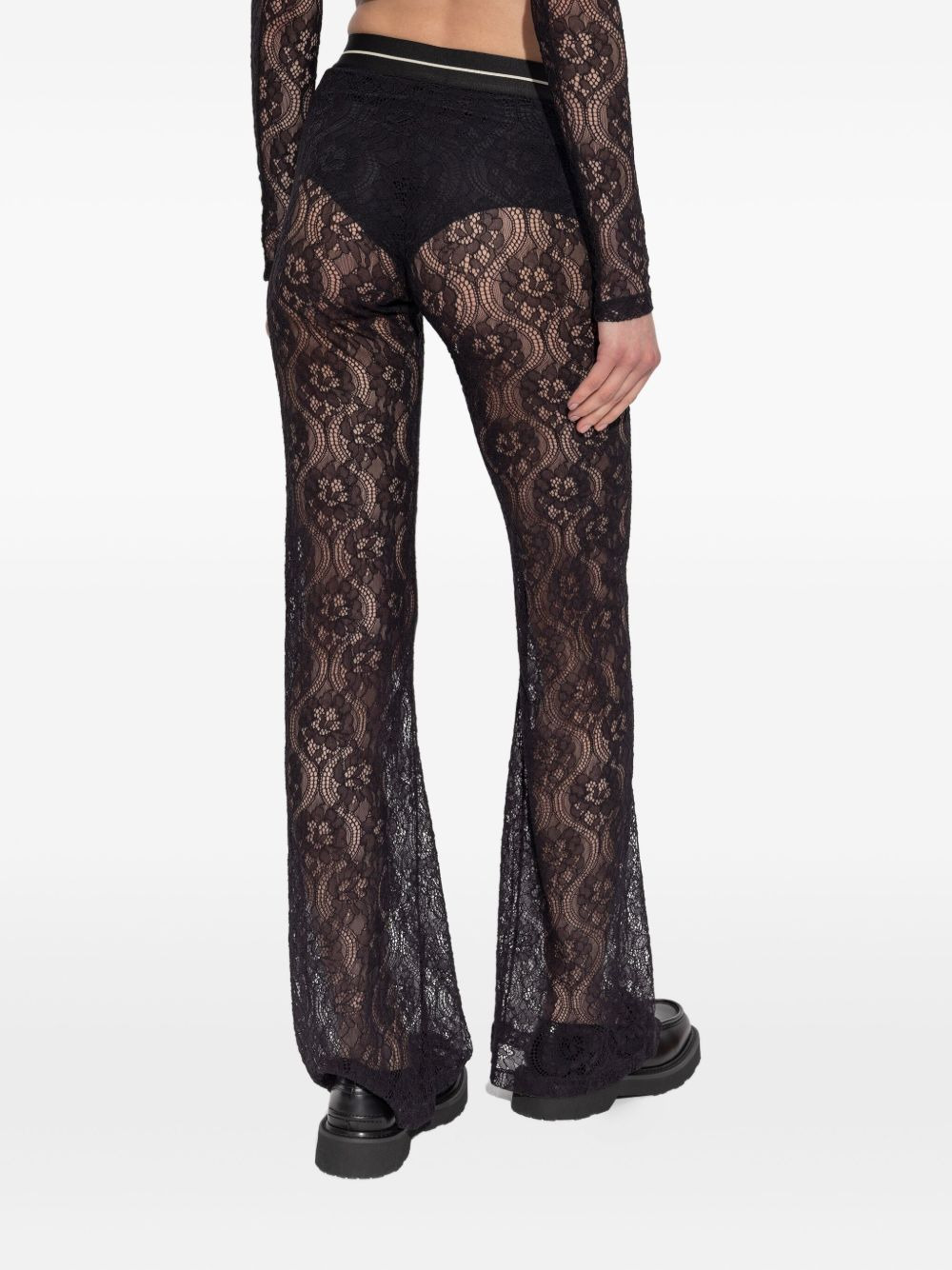 lace-floral trousers - 4