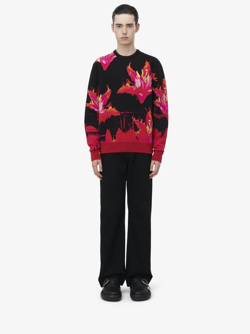 Fire Flower Jacquard Sweater - 2