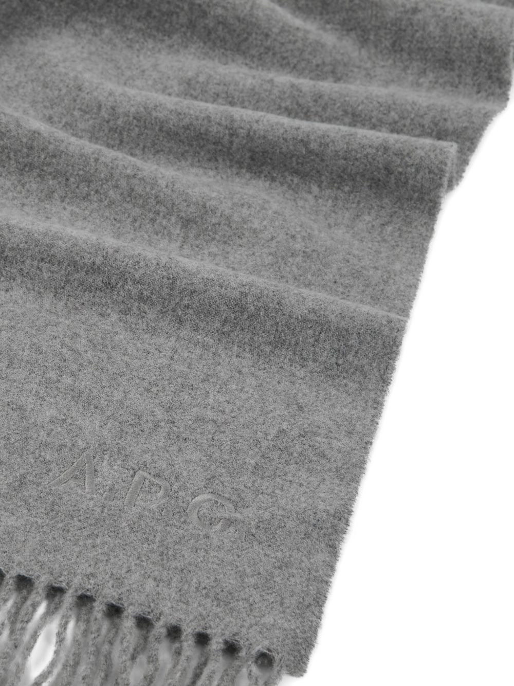 embroidered-logo fringed scarf - 4