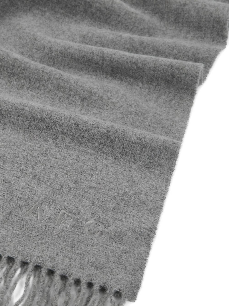 embroidered-logo fringed scarf 4