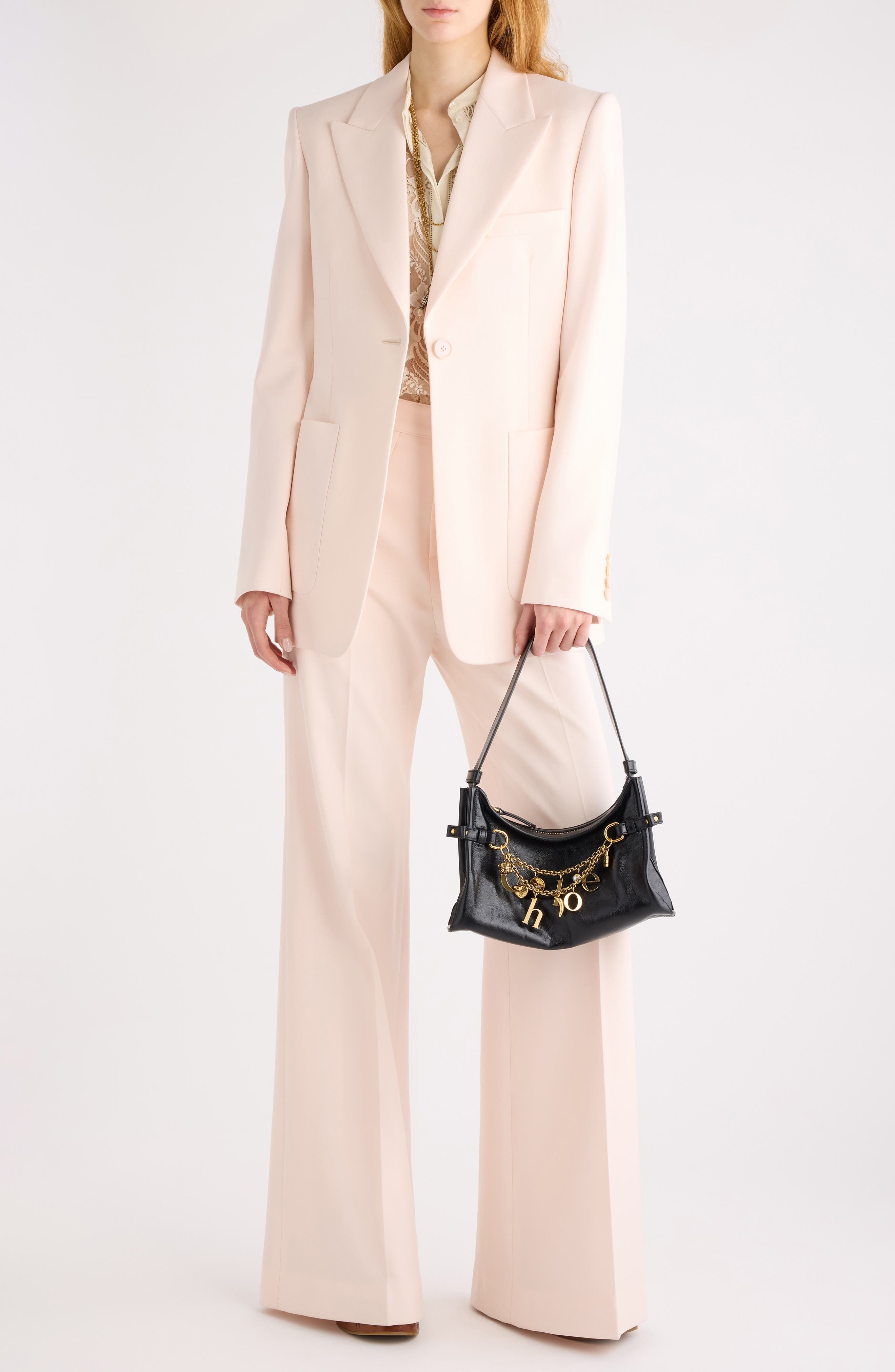 Chloé One-Button Virgin Wool Gabardine Blazer in Biscuit Pink at Nordstrom - 2