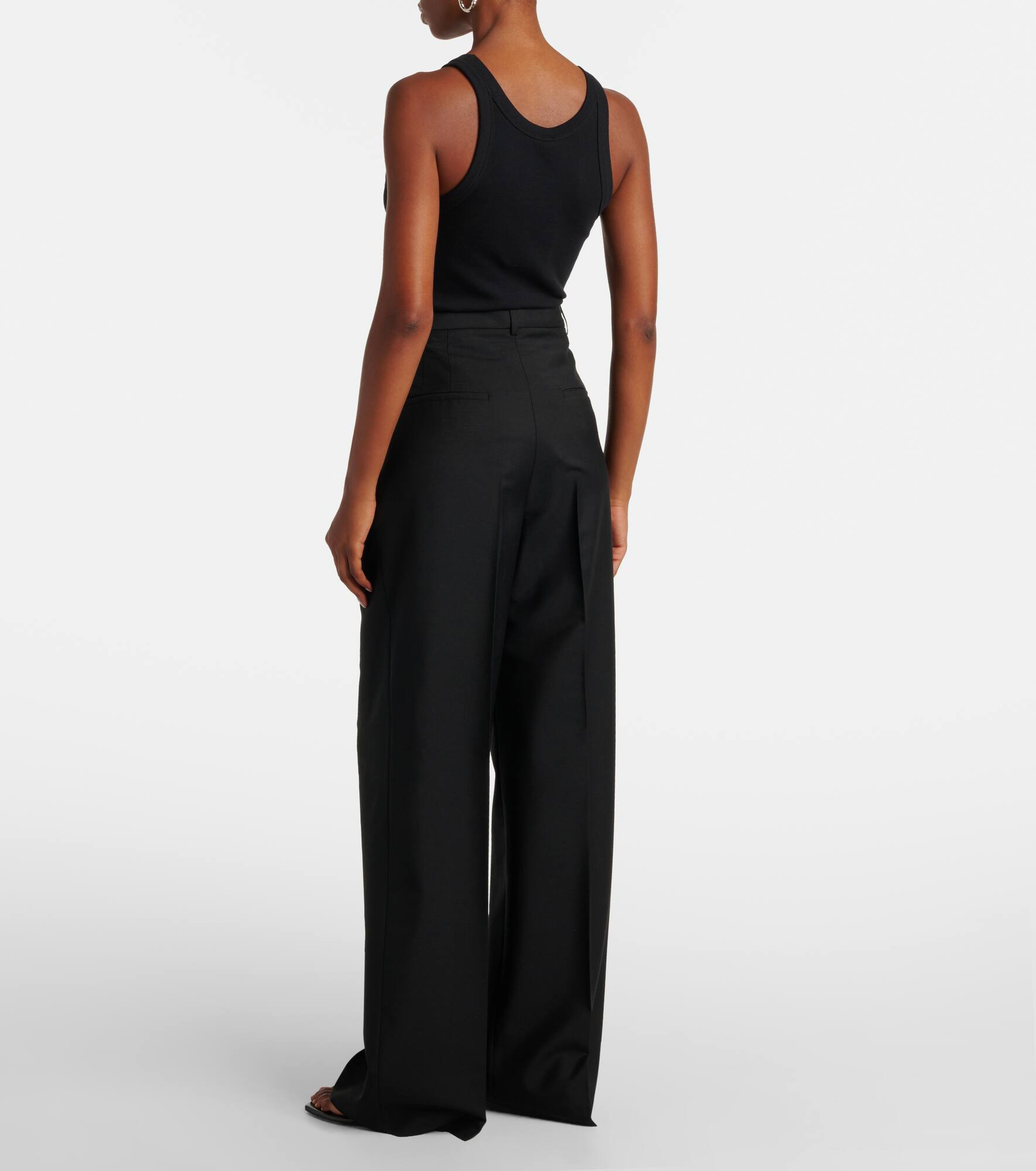 Mid-rise wool and mohair straight pants - 3