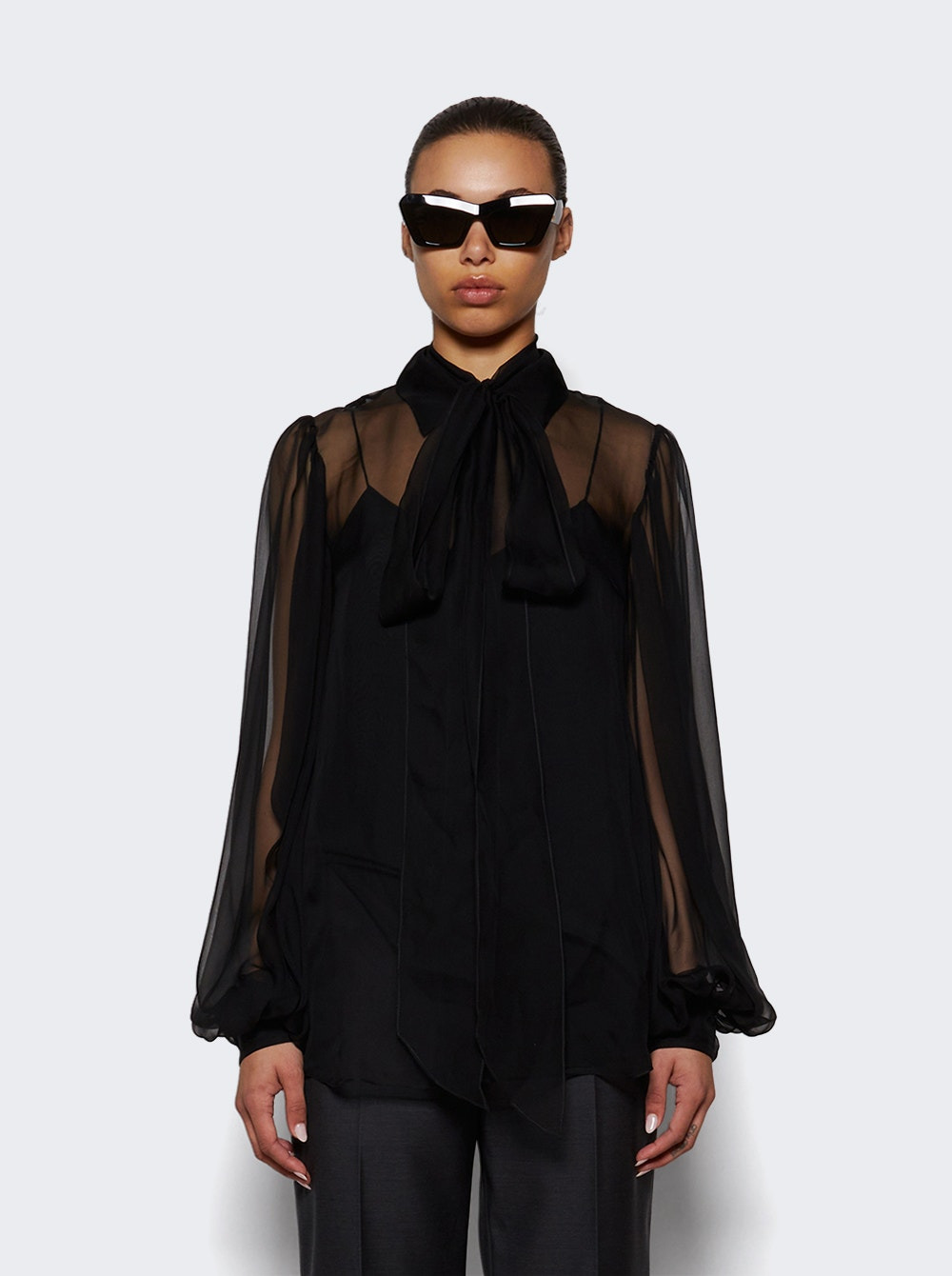 Chiffon Shirt Black - 2