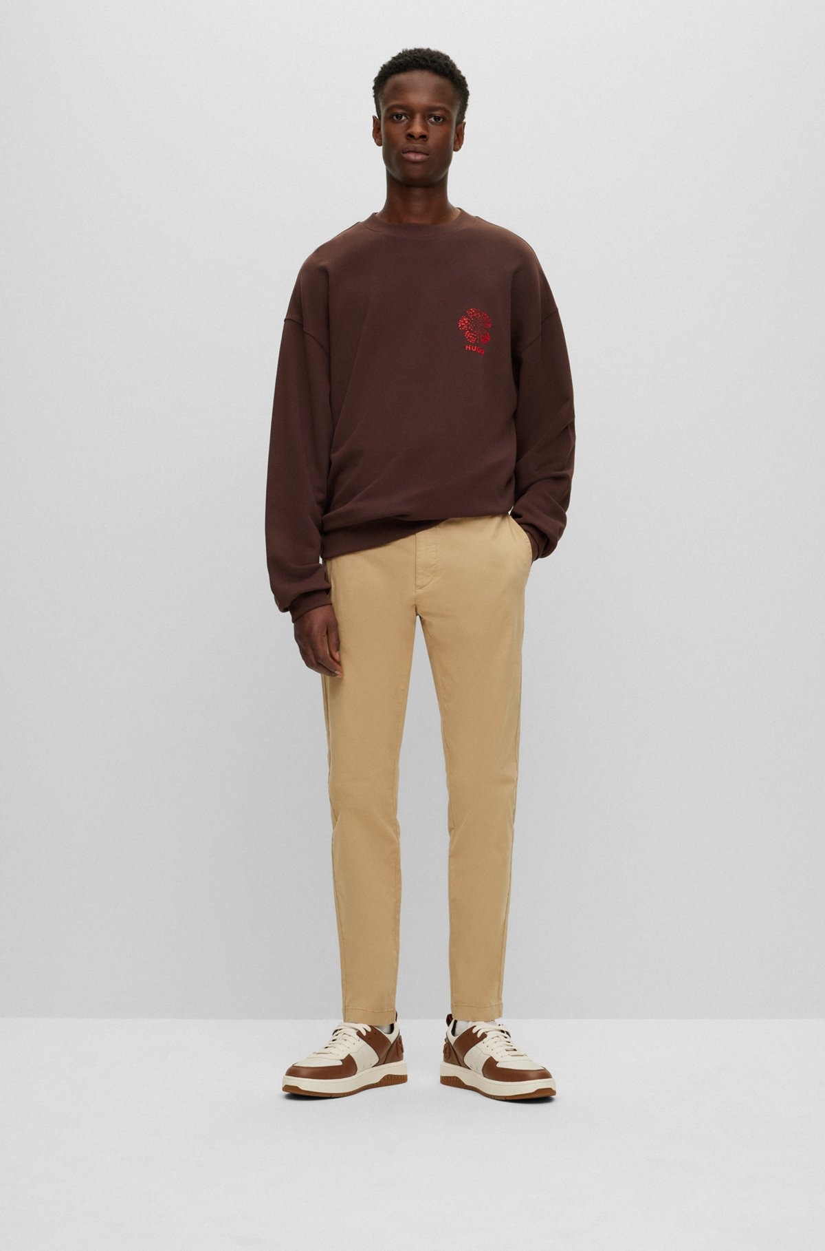 SLIM-FIT TROUSERS IN STRETCH-COTTON GABARDINE - 3