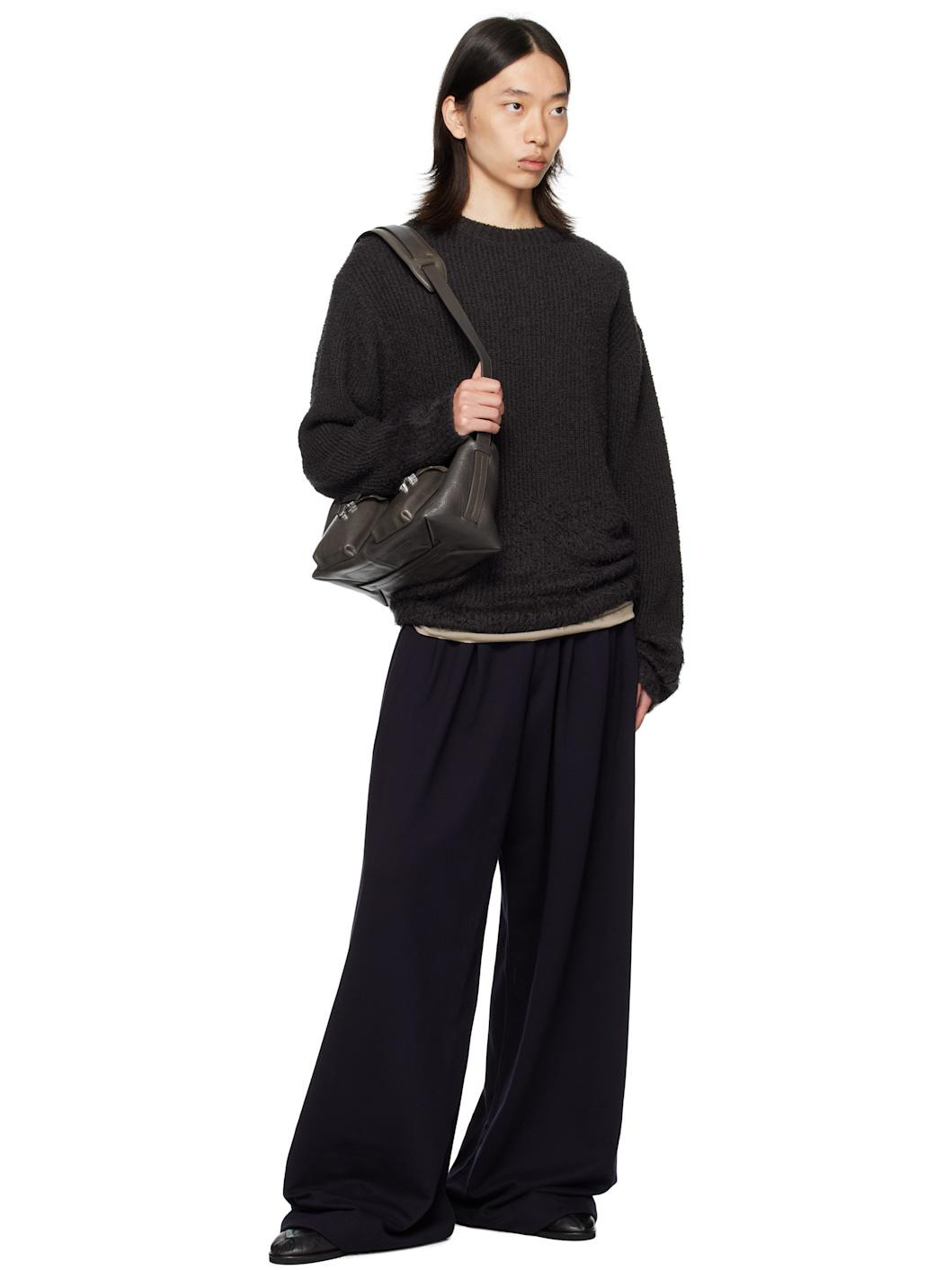 Navy Pleated Sweatpants - 4