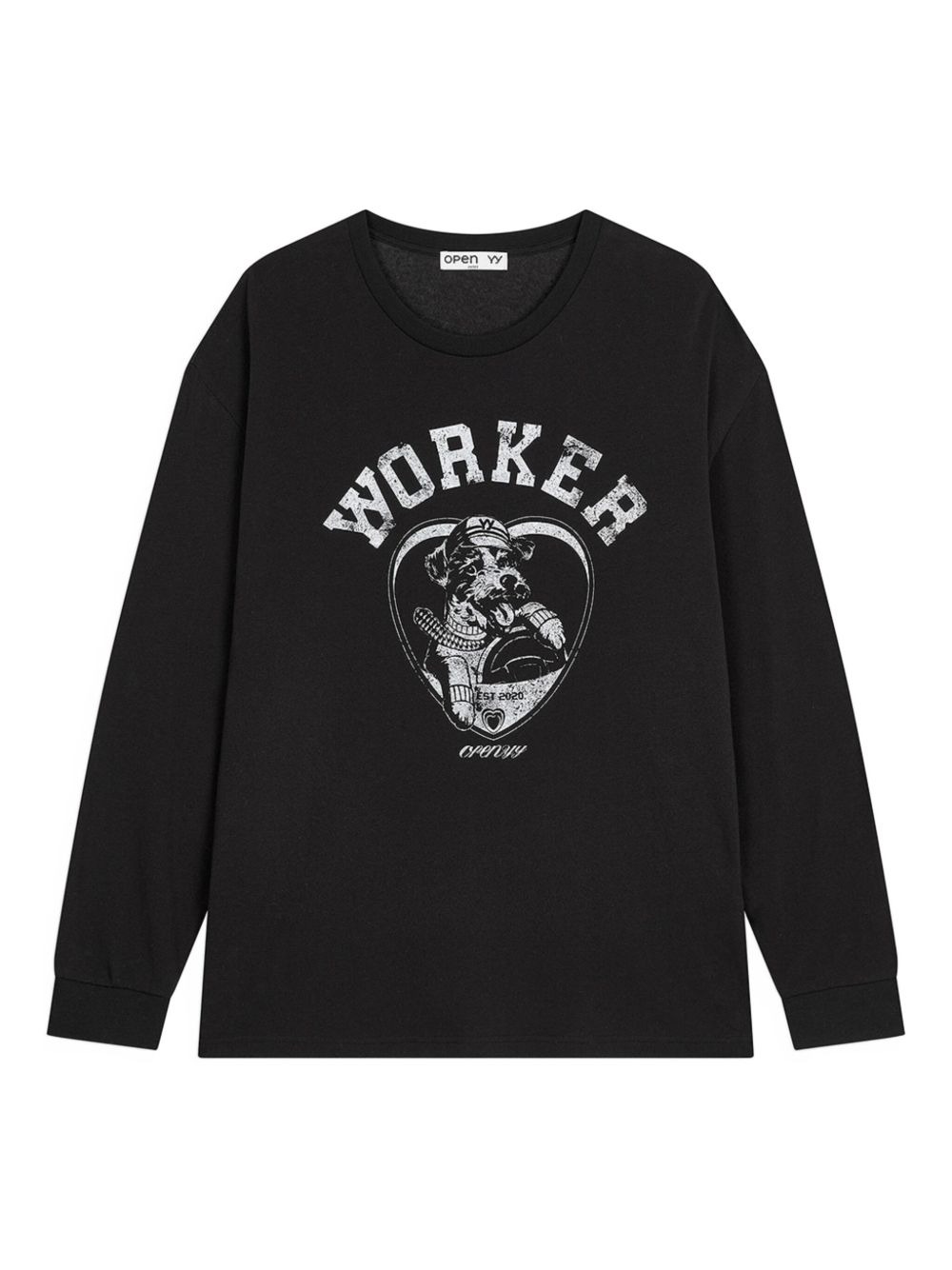 dog-print long-sleeved sweatshirt - 1