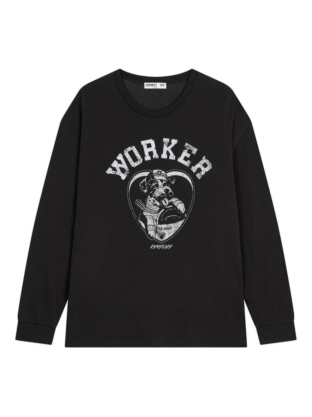 dog-print long-sleeved sweatshirt - 1