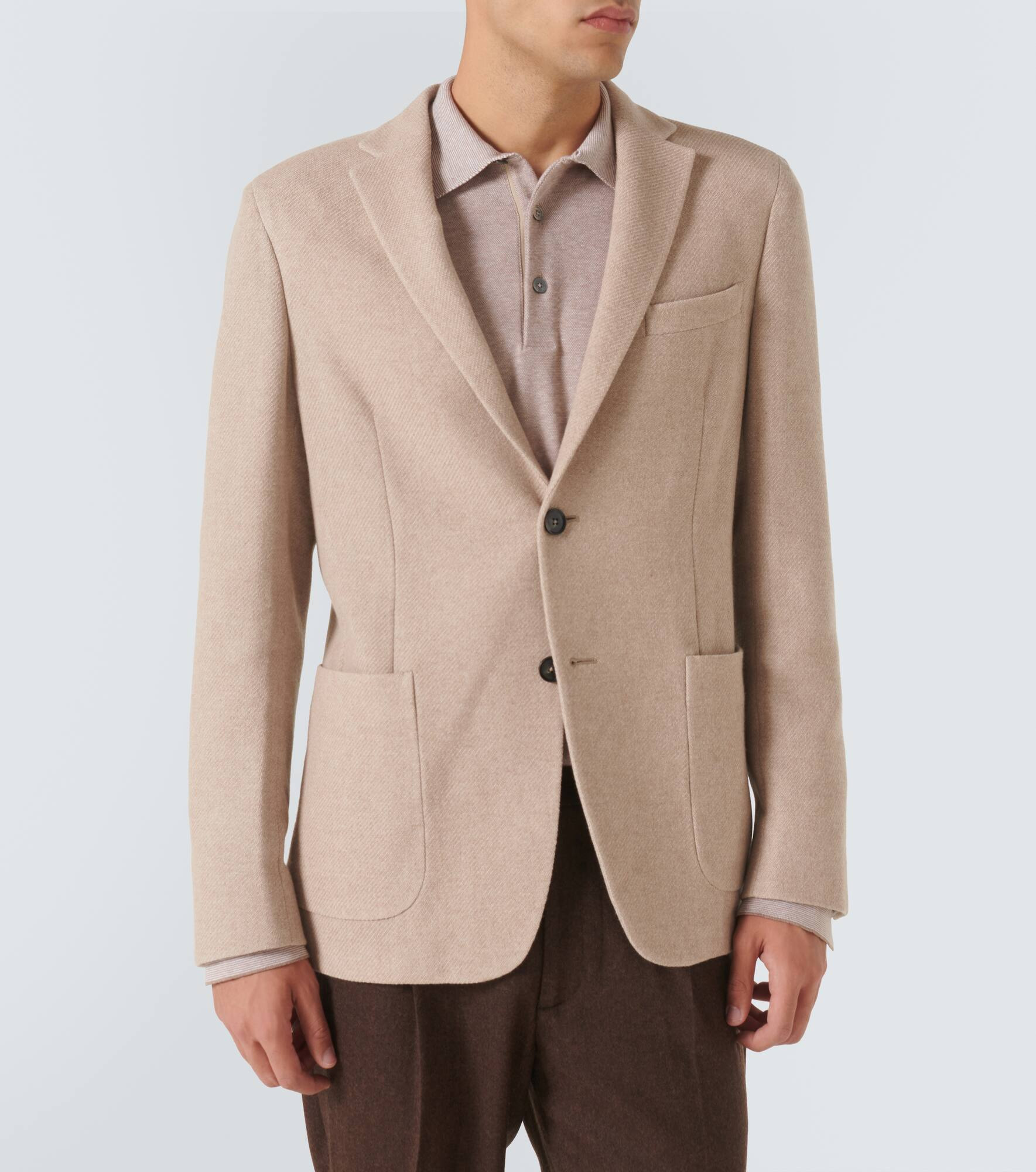 Cotton, wool and cashmere blazer - 3