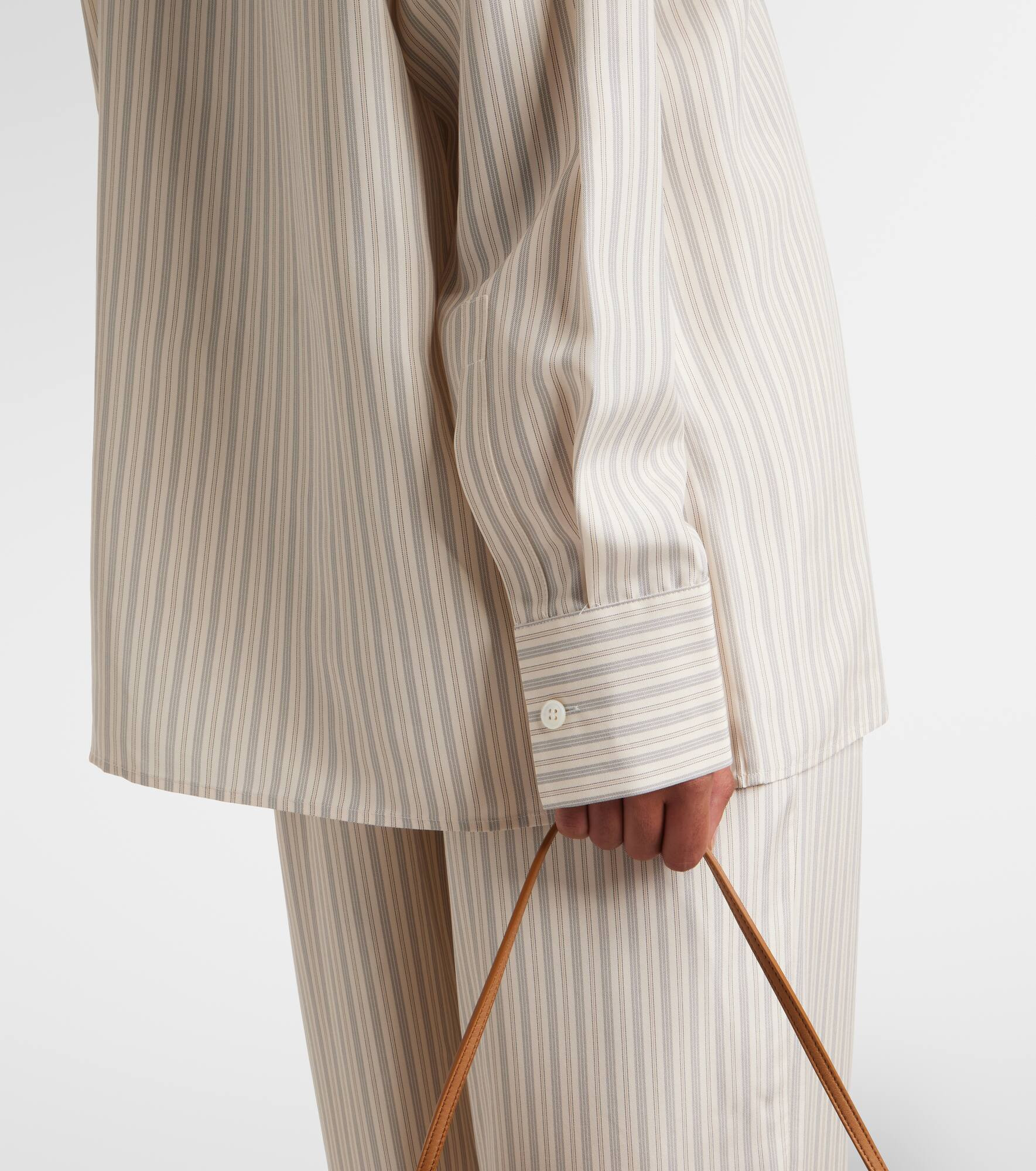 Oversized striped silk shirt - 5
