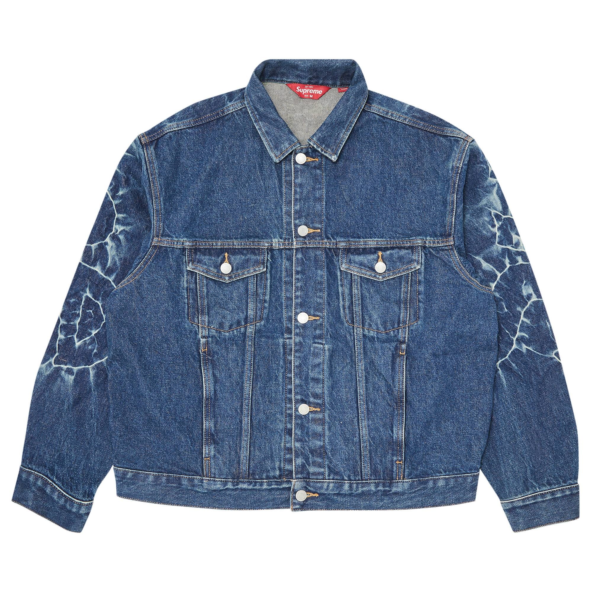 Supreme Shibori Denim Trucker Jacket 'Rigid Indigo' - 1