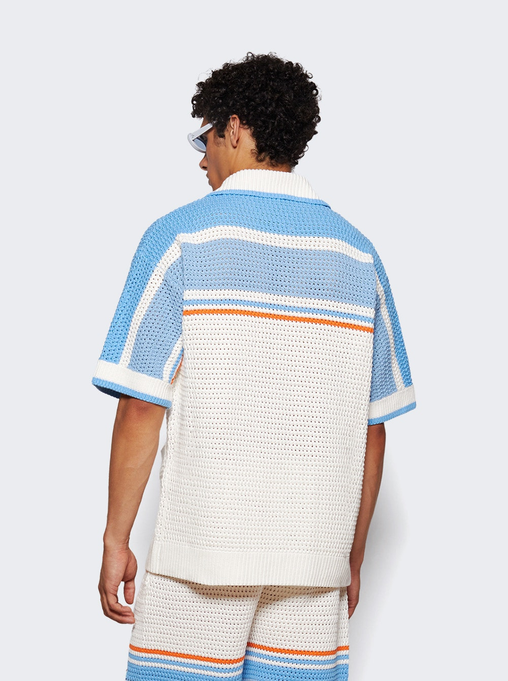 Faux Crochet Shirt Blue - 4