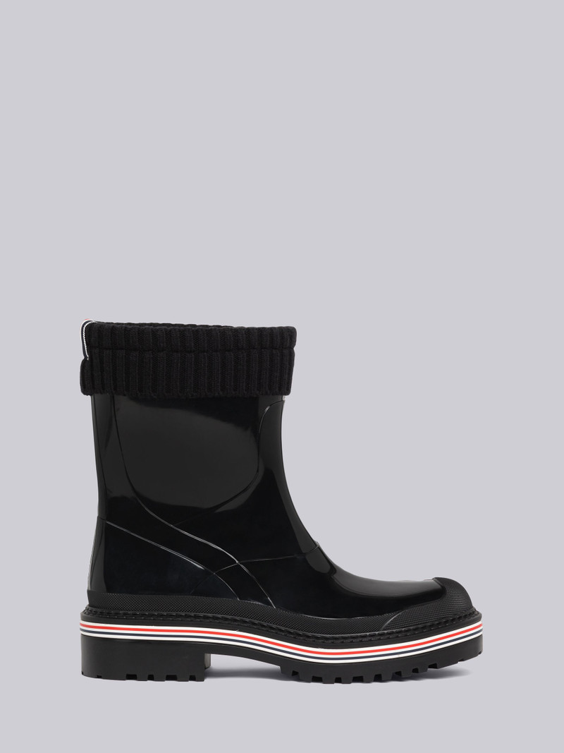 Molded Rubber Knit Cuff Mid Calf Rain Boot 1