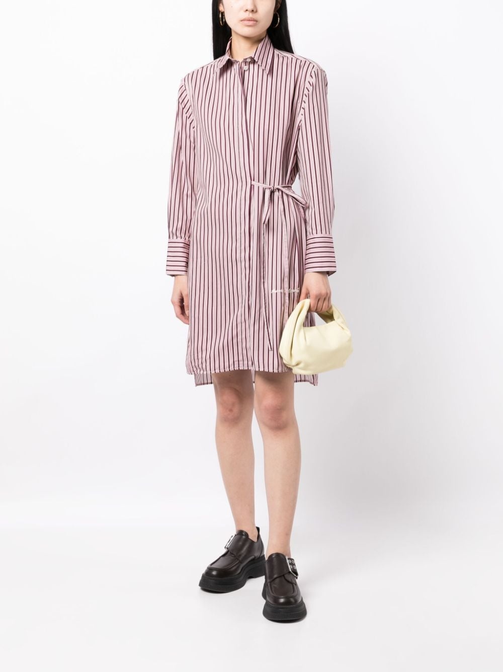 striped shirt minidress - 2