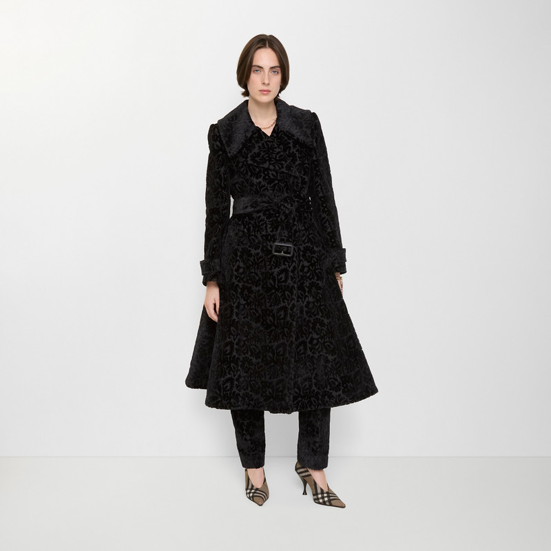 Vine Silk Blend Velvet Tailored Coat 4
