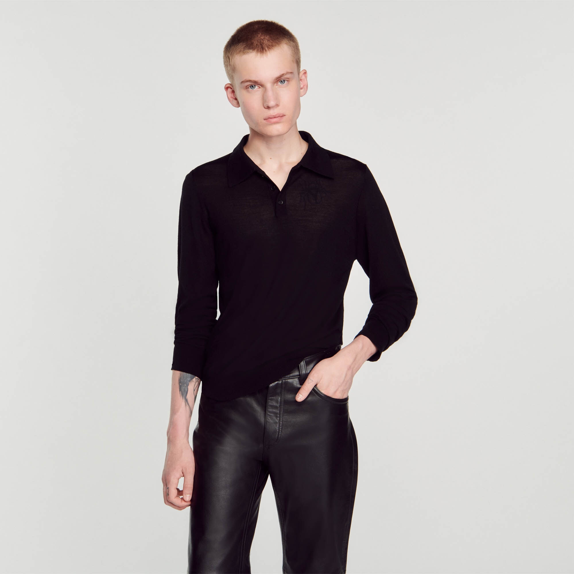 FINE KNIT POLO SHIRT - 5