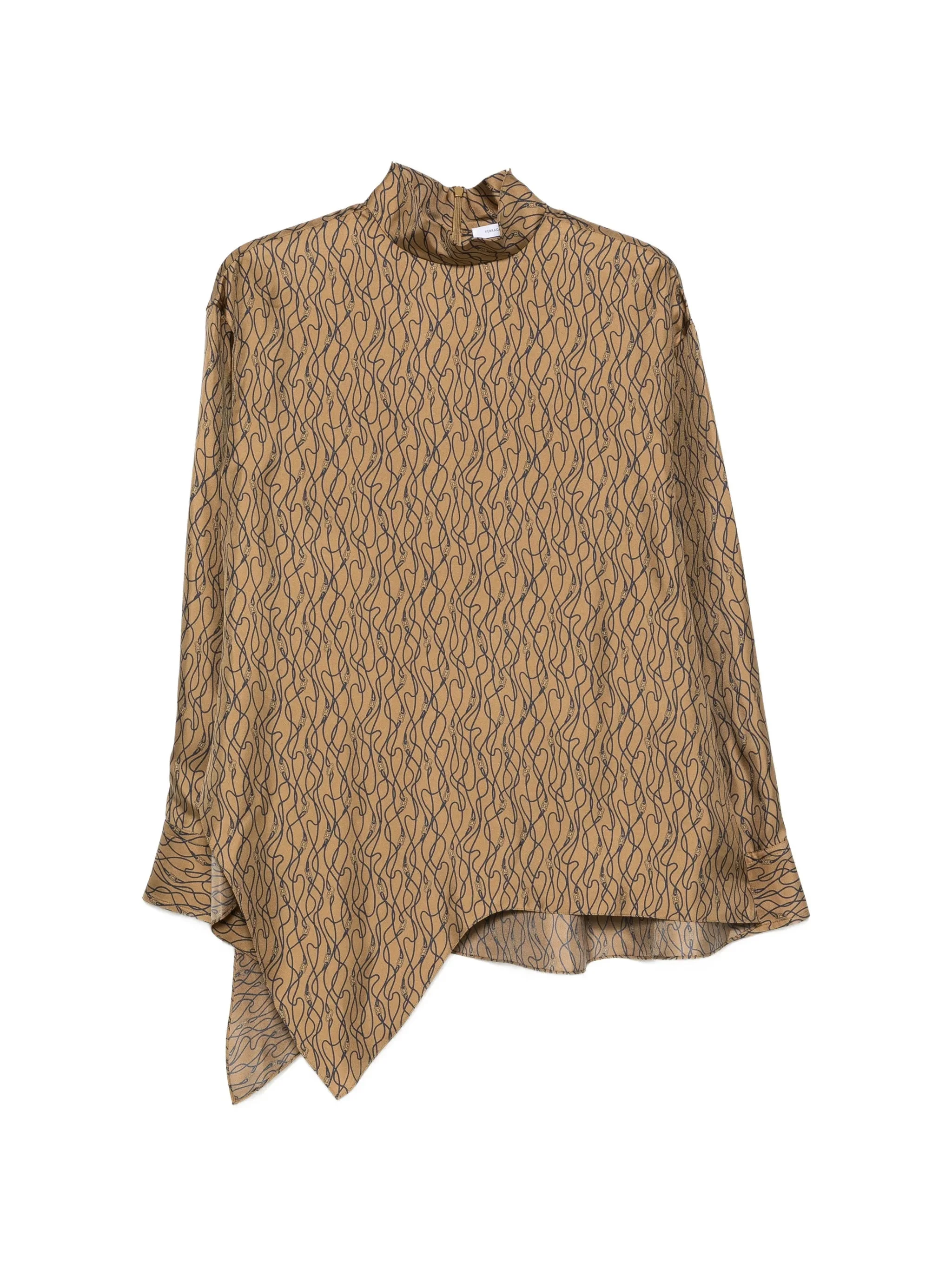 Ferragamo Graphic-print Asymmetric Blouse - 1