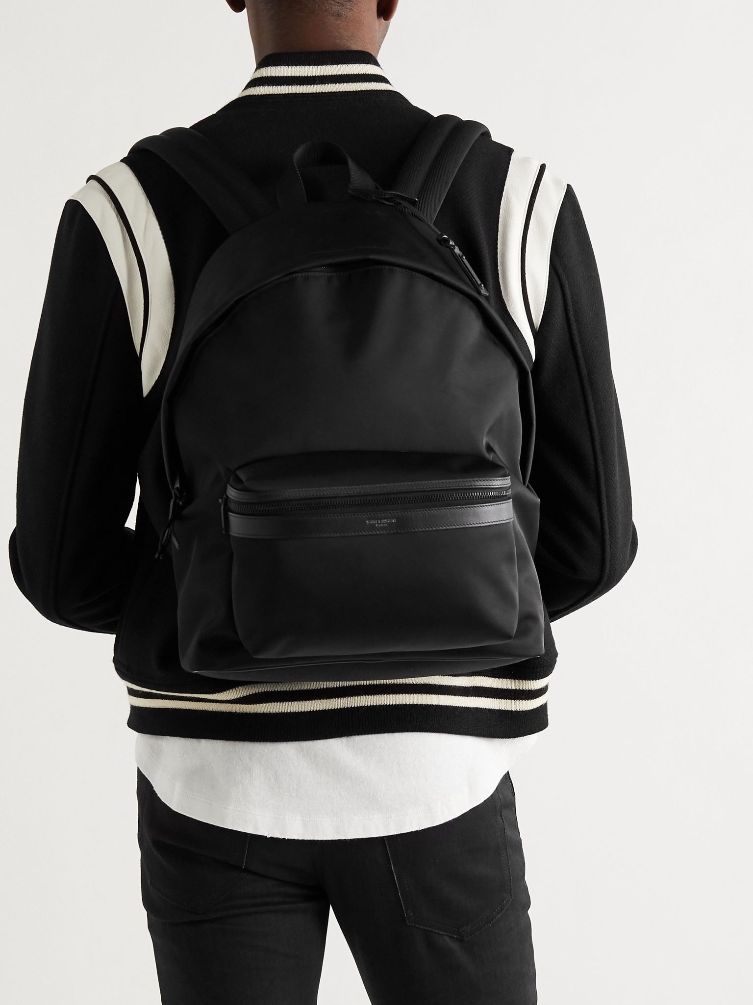 Leather-Trimmed Canvas Backpack - 2