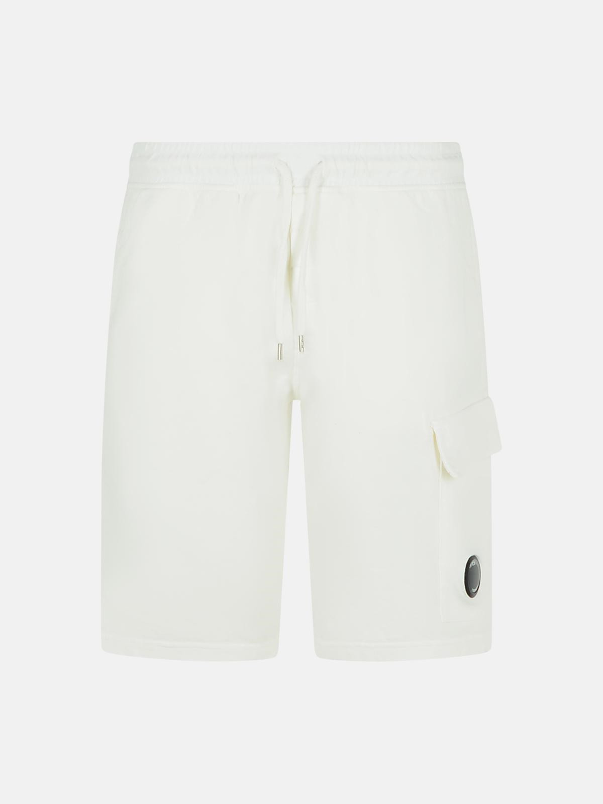 IVORY COTTON BERMUDA SHORTS - 1