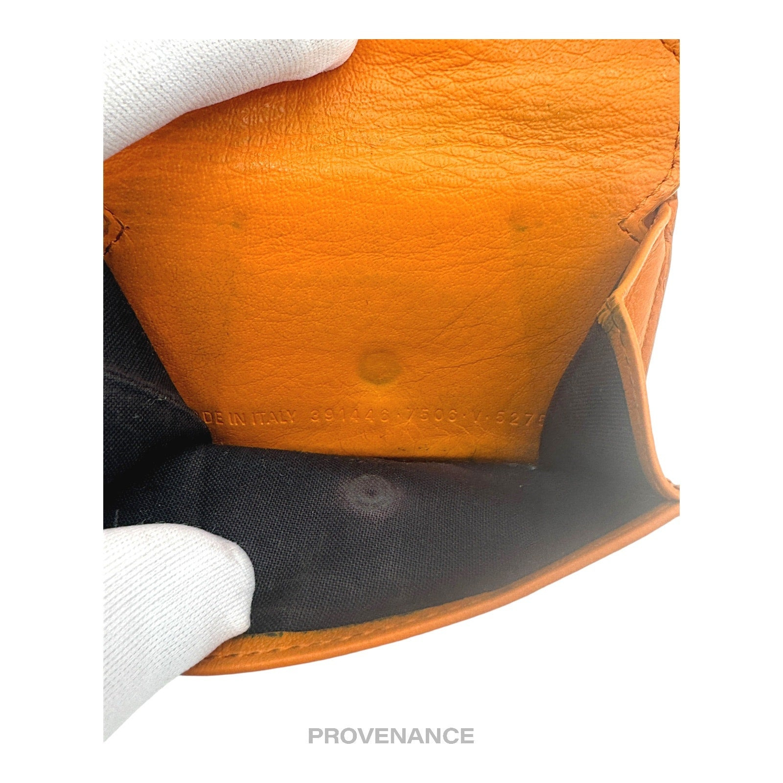 Balenciaga Logo Print Trifold Wallet - Orange Leather - 8