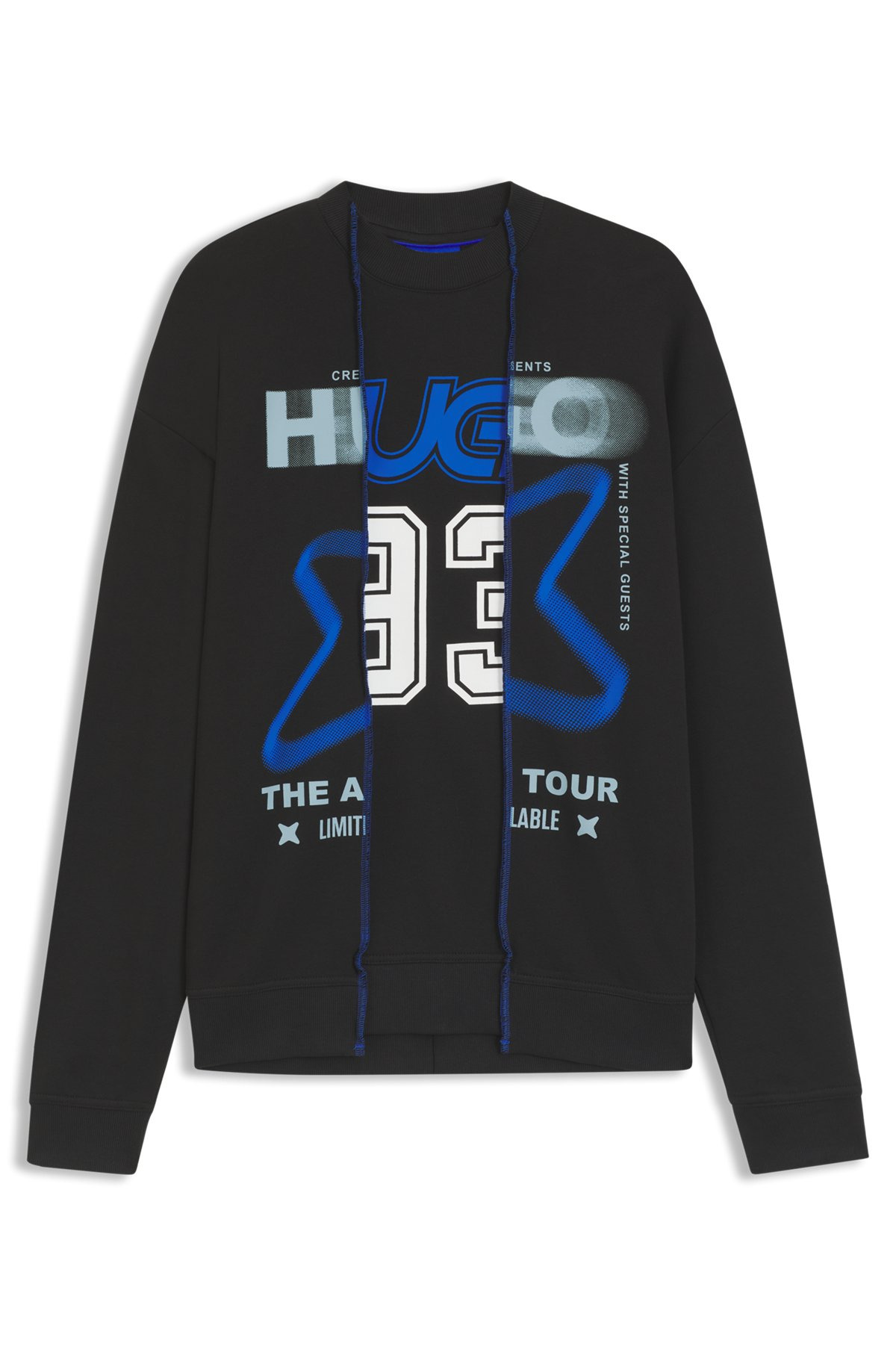 COTTON-TERRY SWEATSHIRT WITH LAYERED EFFECT AND MIXED PRINTS - 1