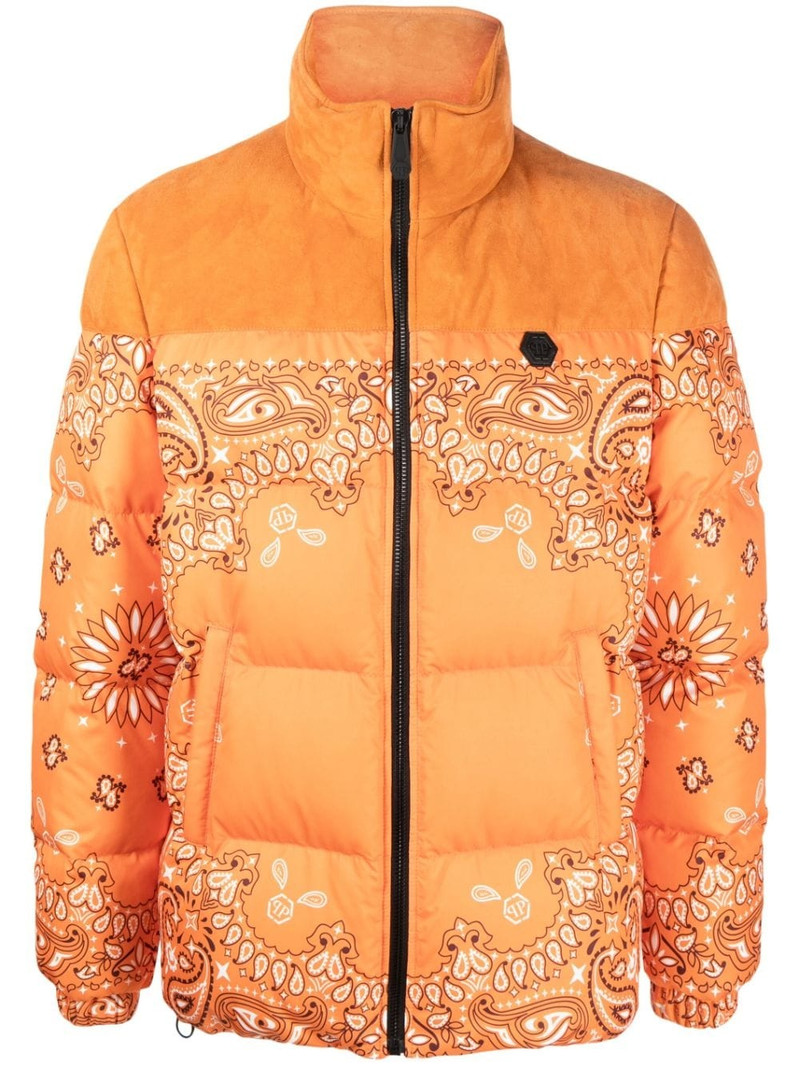 bandana-print padded jacket 1