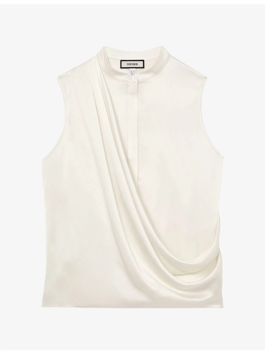 Gia Draped-Detail Sleeveless Silk Top - 1