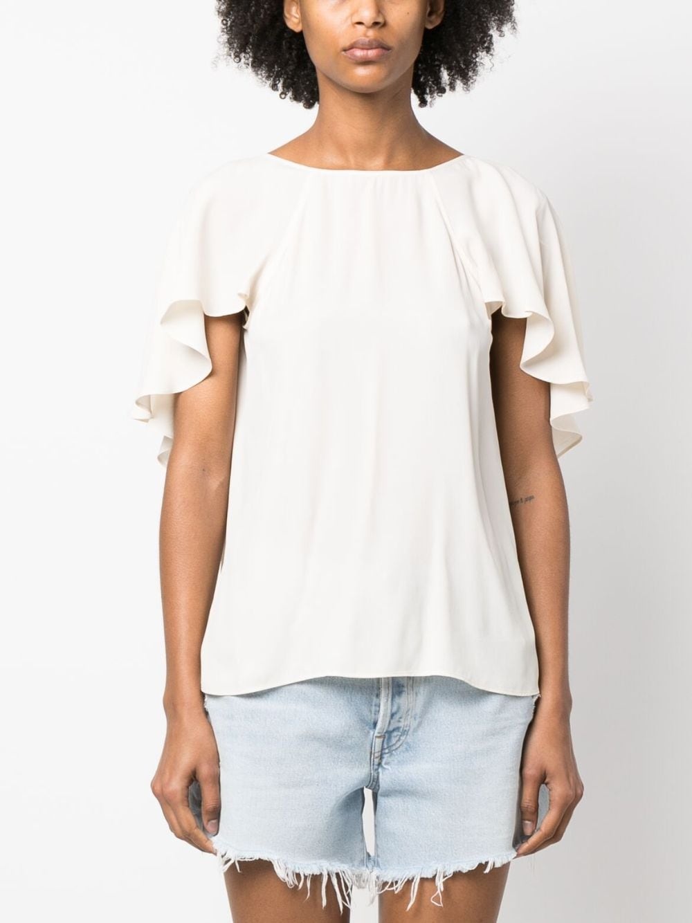 ruffled short-sleeve blouse - 3