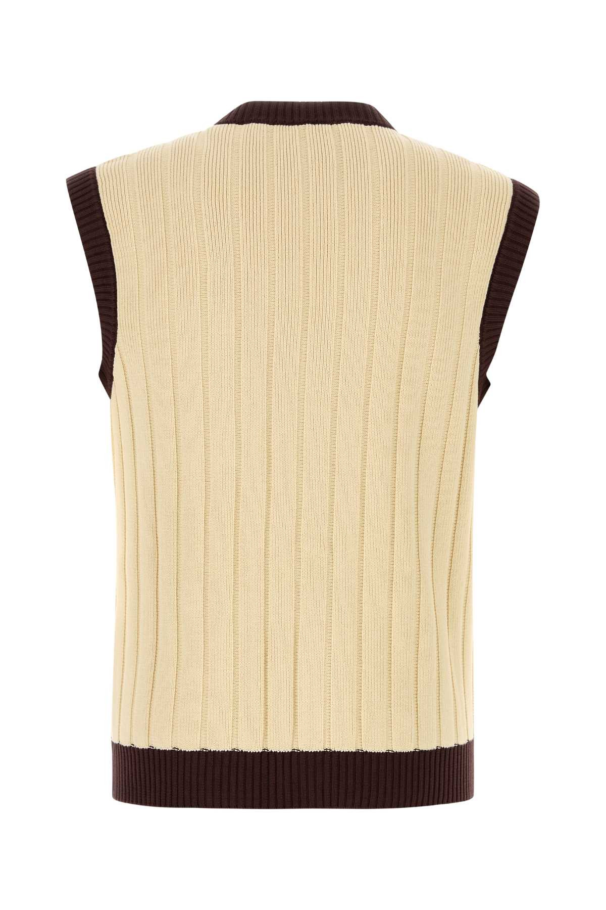 Valentino Garavani Men Cream Cotton Vest - 2