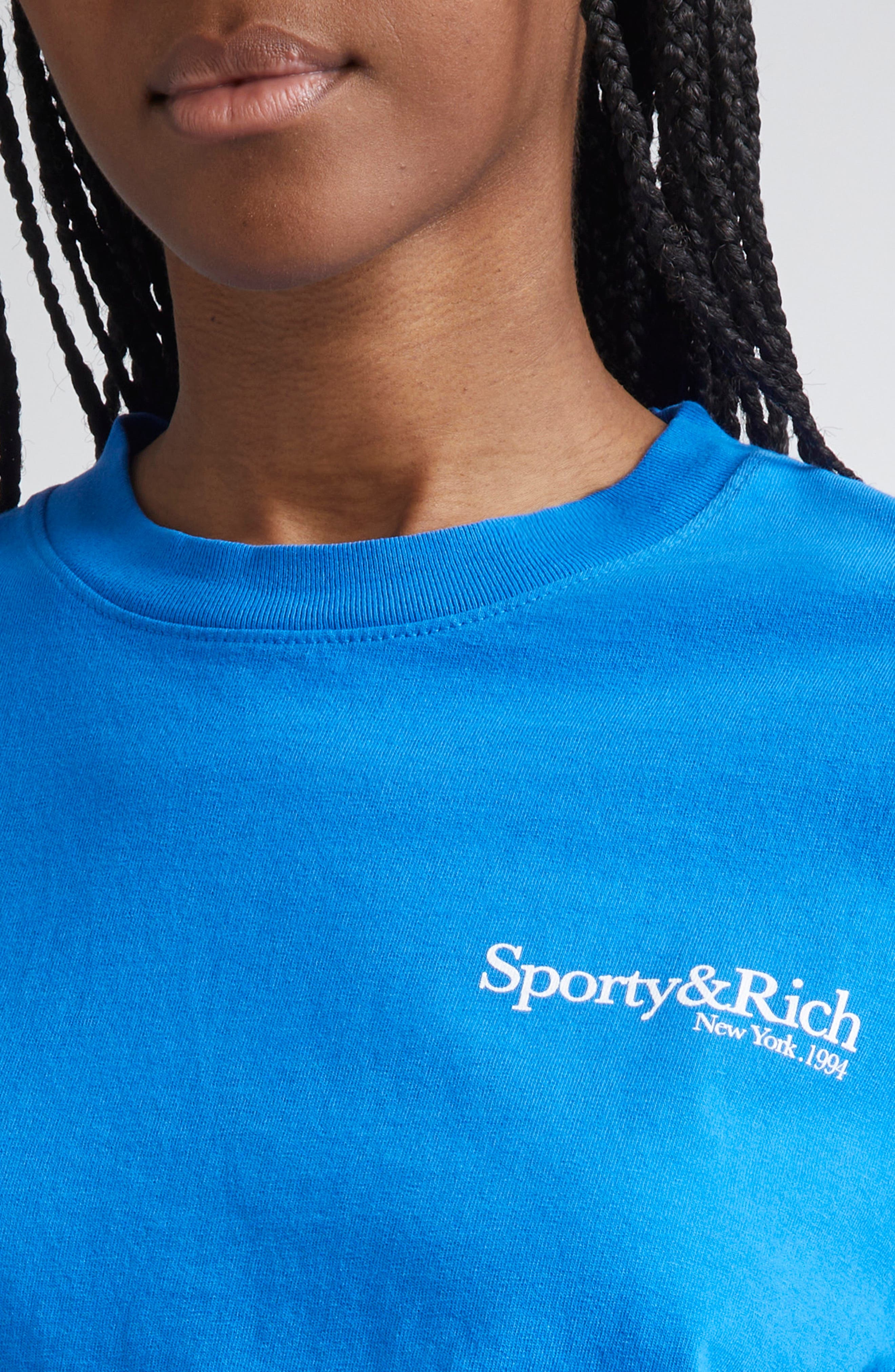 Sporty & Rich Health is Wealth Cotton Graphic T-Shirt in Paris Blue at Nordstrom - 4