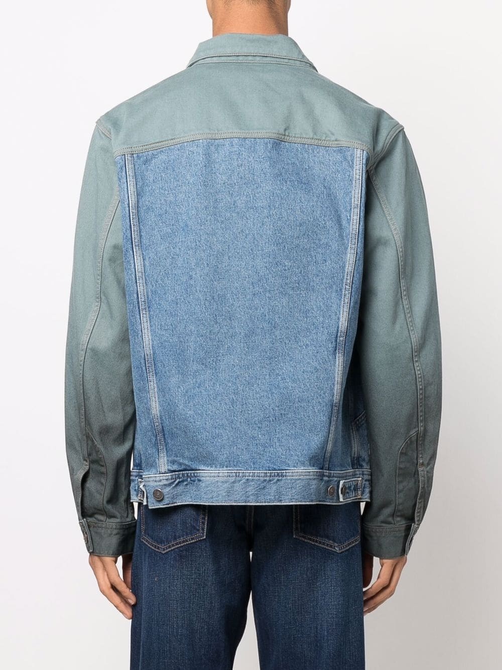 panelled denim jacket - 4