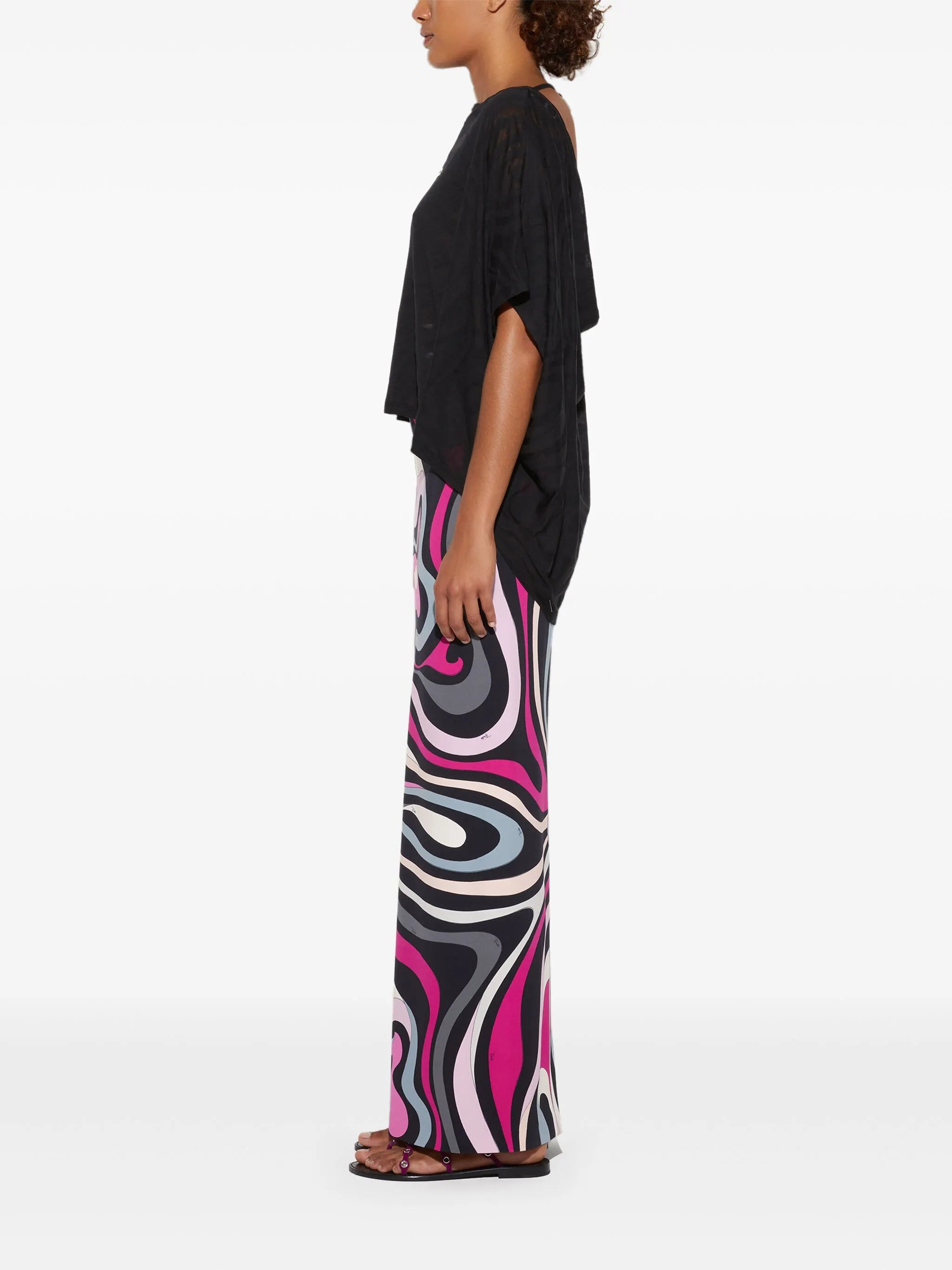 Marmo-print maxi skirt - 3